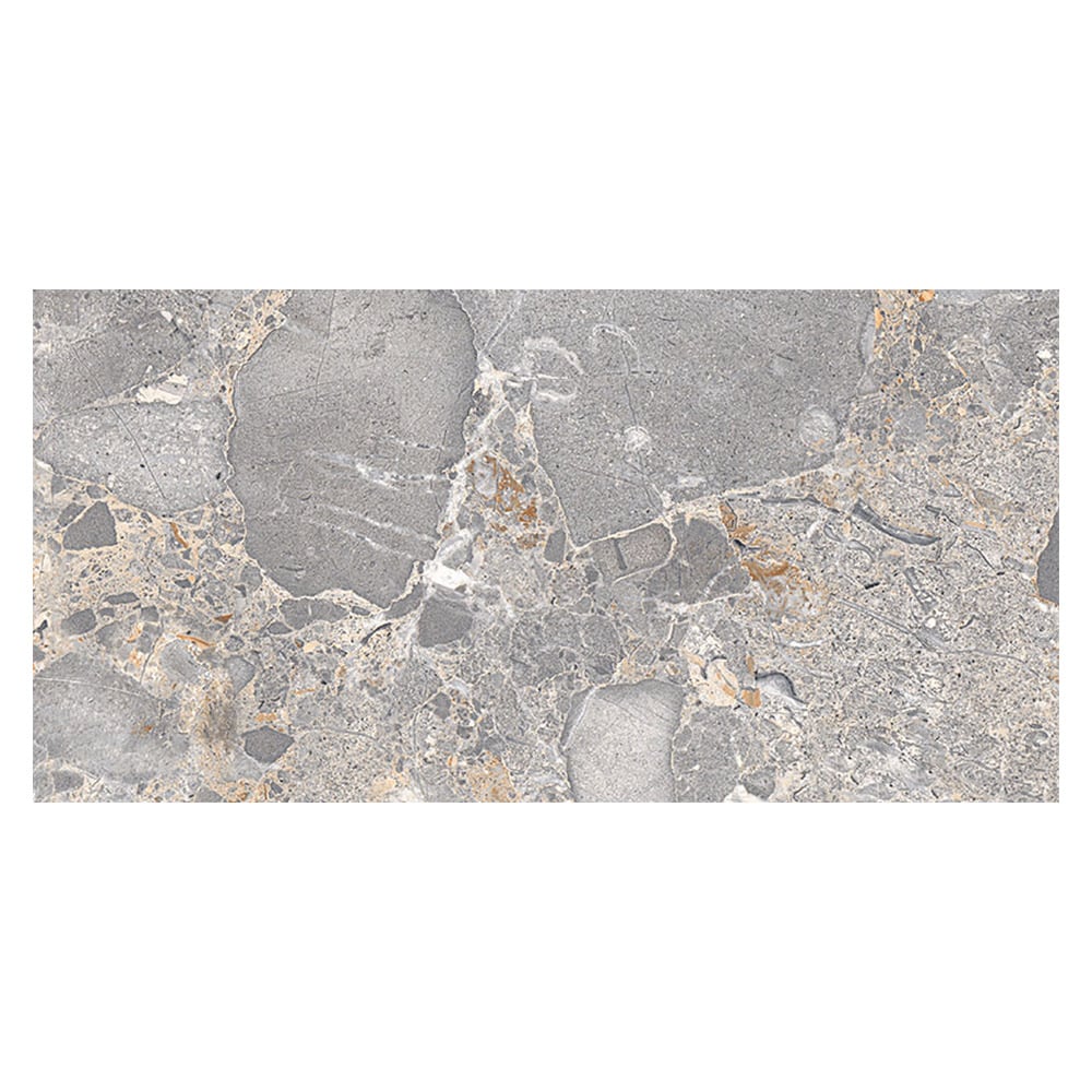 Andova Tiles Sample - Kaia Terrima Semi-Polished 12-in x 24-in Polished Porcelain Stone look Floor and Wall Tile