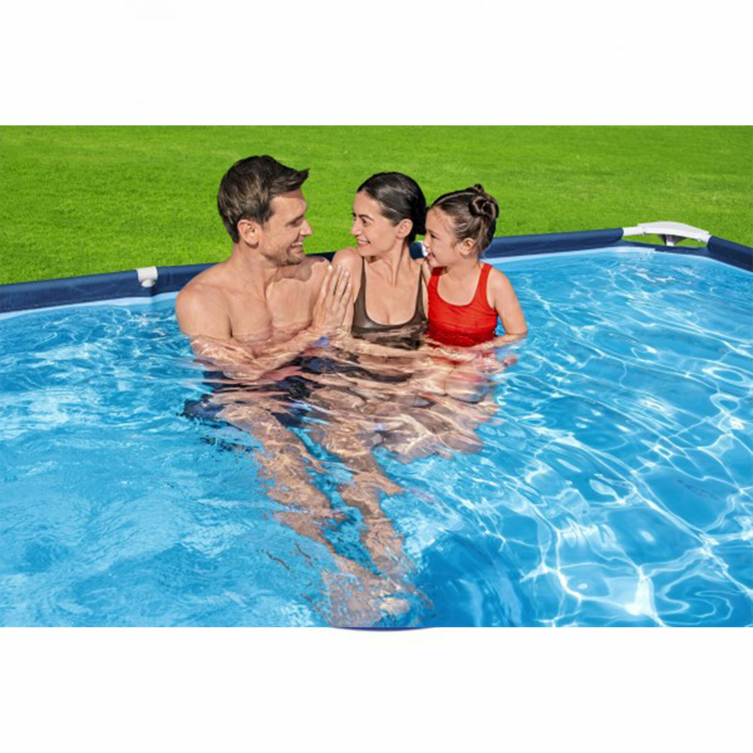 Bestway Steel Pro 9ft Blue Rectangular Above Ground Pool Set with Pump