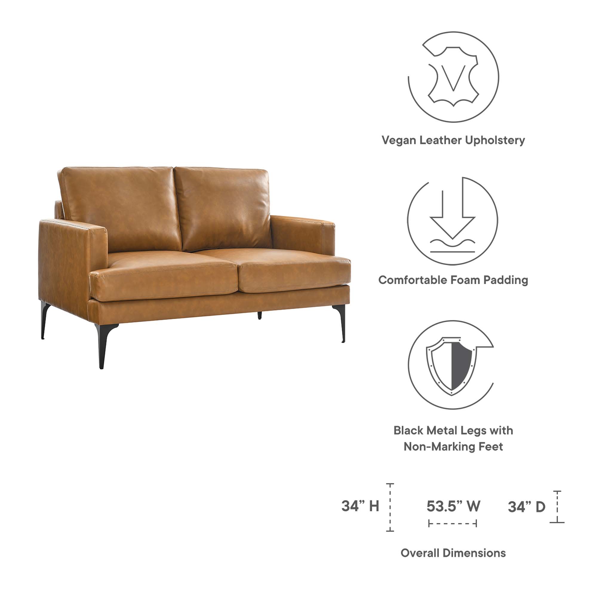 Modway EEI-6048-TAN Sofas-Loveseats - View #2