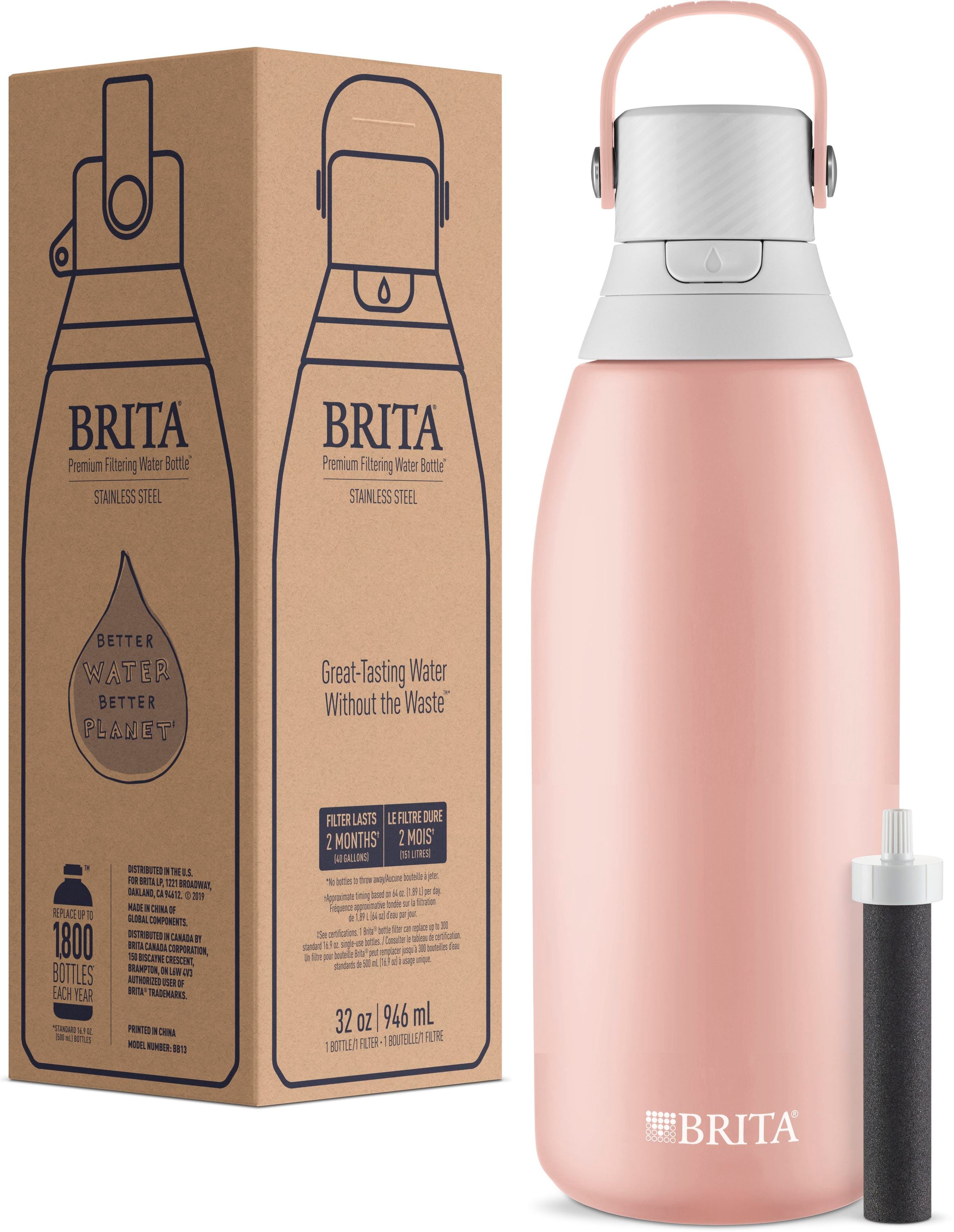 Brita Bottle with Water Filter 32-fl oz Stainless Steel Insulated