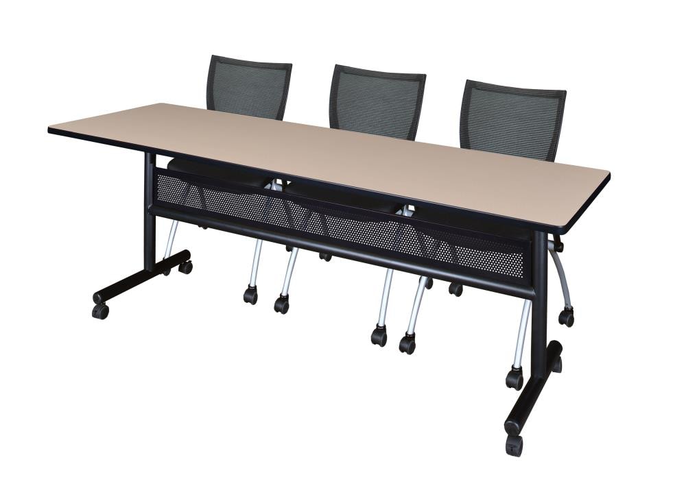 Regency MKFTM8424BE09BK Training Off-white 4-Person Training Table (84-in W x 29-in H)