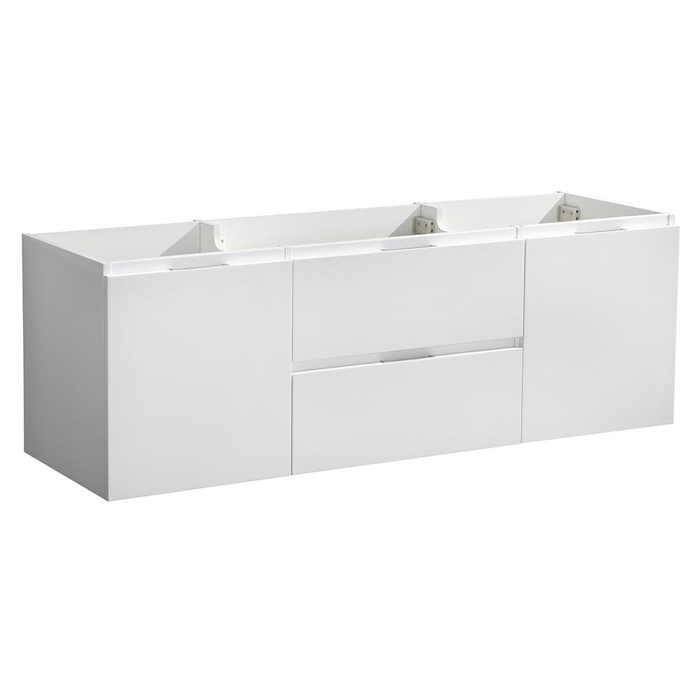 Fresca FCB8360WH Valencia 60-in Glossy White Floating Bathroom Vanity Base Cabinet without Top