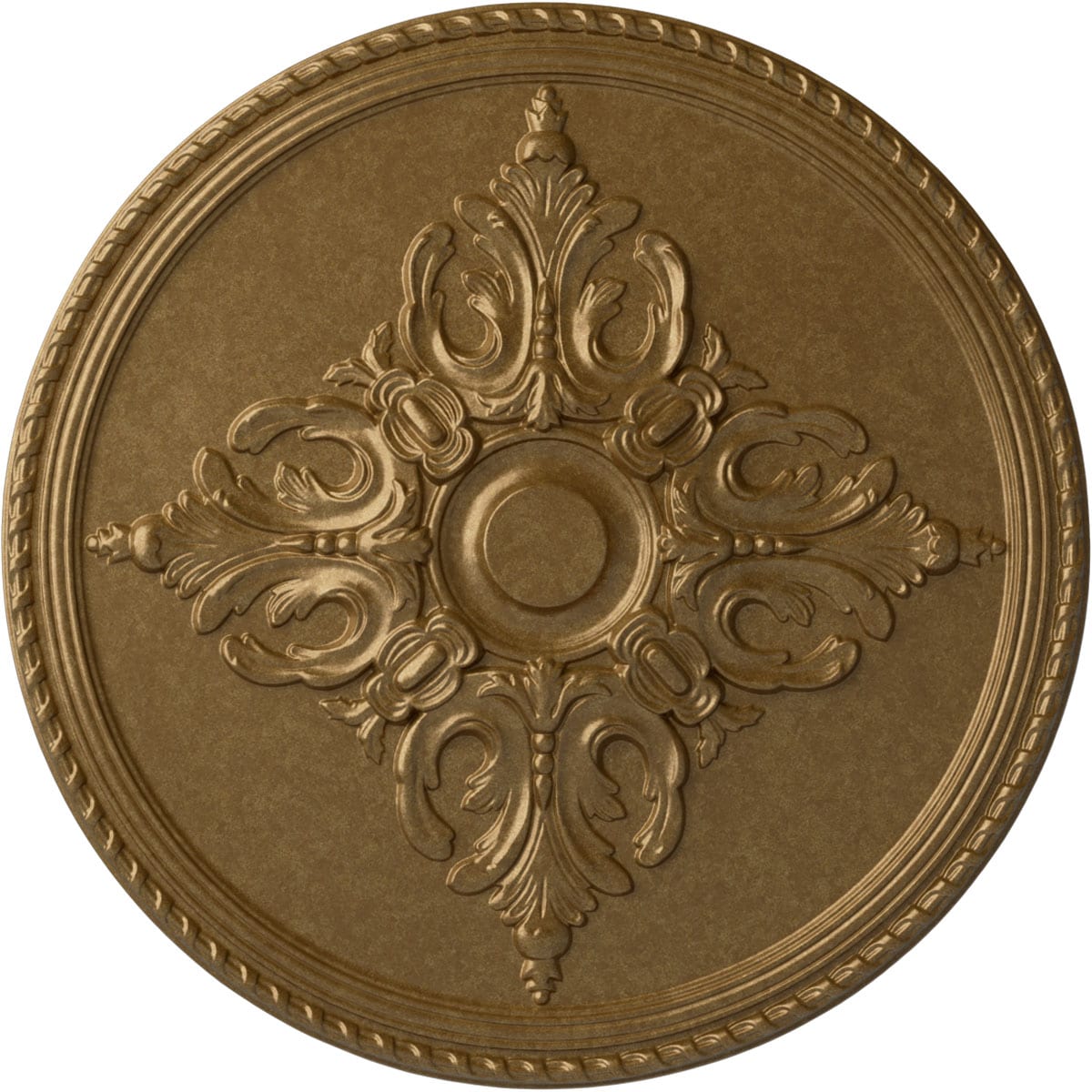 Ekena Millwork CM54MIPAS Milton 55-in W x 55-in L Painted Pale Gold Polyurethane Whole Ceiling Medallion