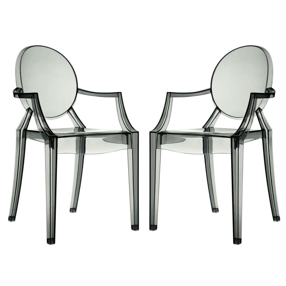 Modway EEI-905-SMK Set of 2 Casper Contemporary/Modern Dining Arm Chair (Plastic Frame)