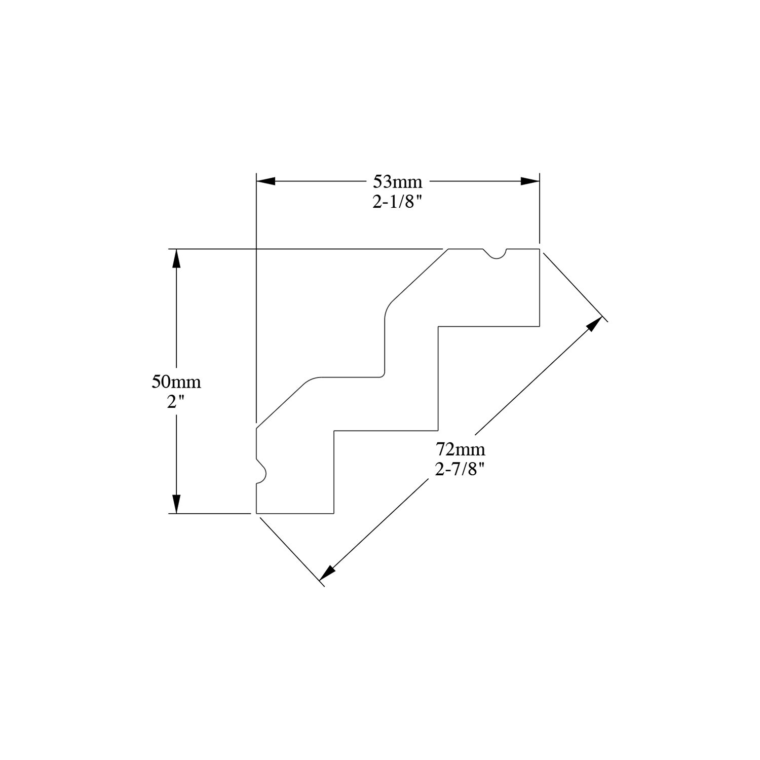 78-Inch White Polyurethane Crown Moulding