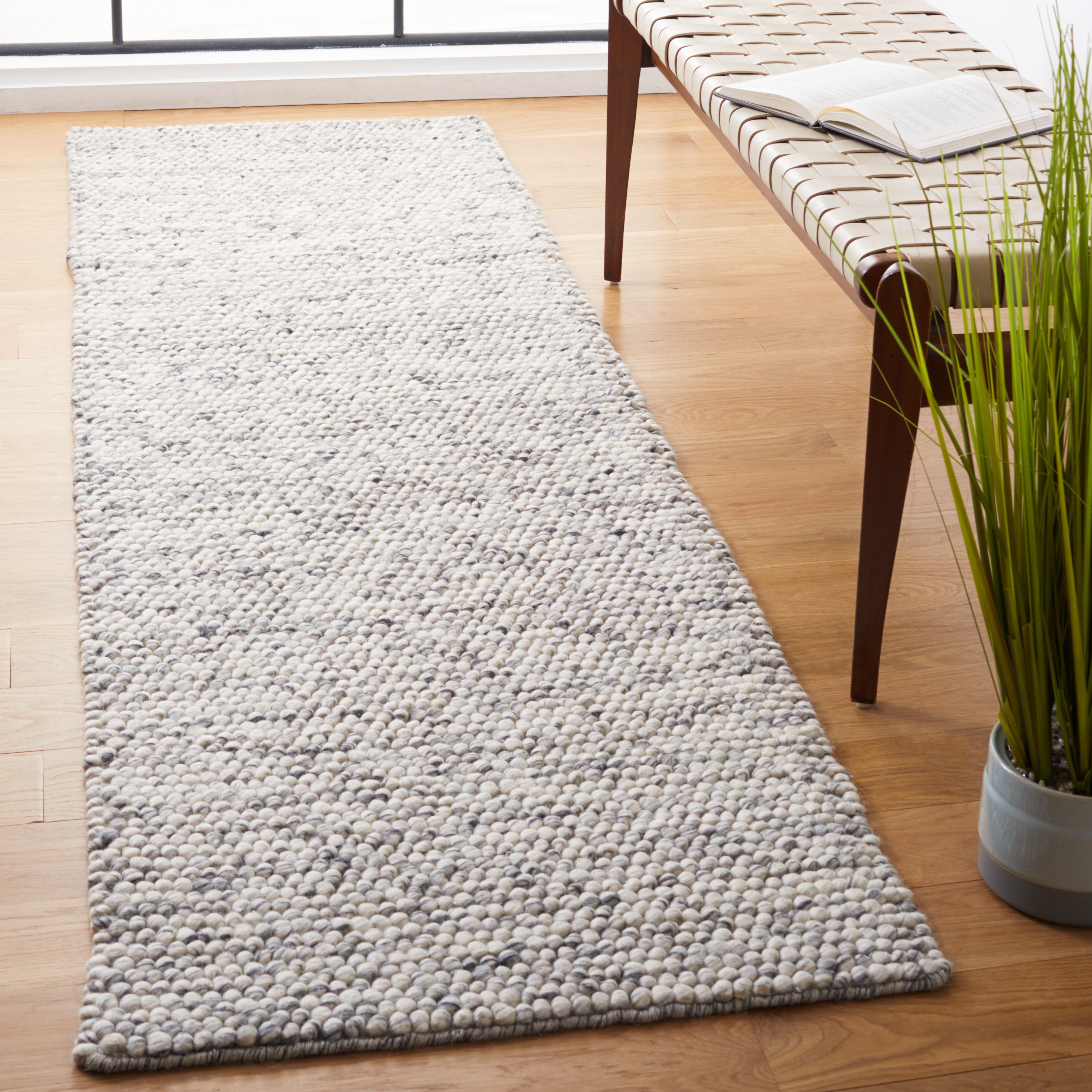 Safavieh NAT620G-214 Natura 620G Light Grey Ivory Modern Runner 2ft-3-in x 14ft Rug