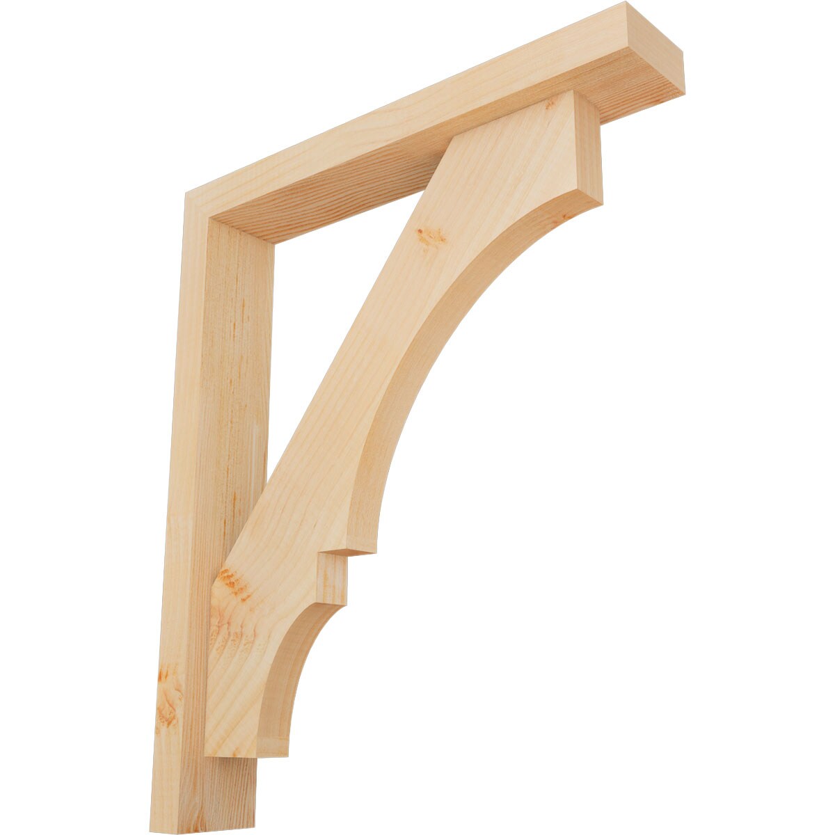Ekena Millwork 1462117 Balboa Block Smooth Bracket with Offset Brace 3-1/2-in x 20-in x 24-in Douglas fir Brown Wood Standard bracket