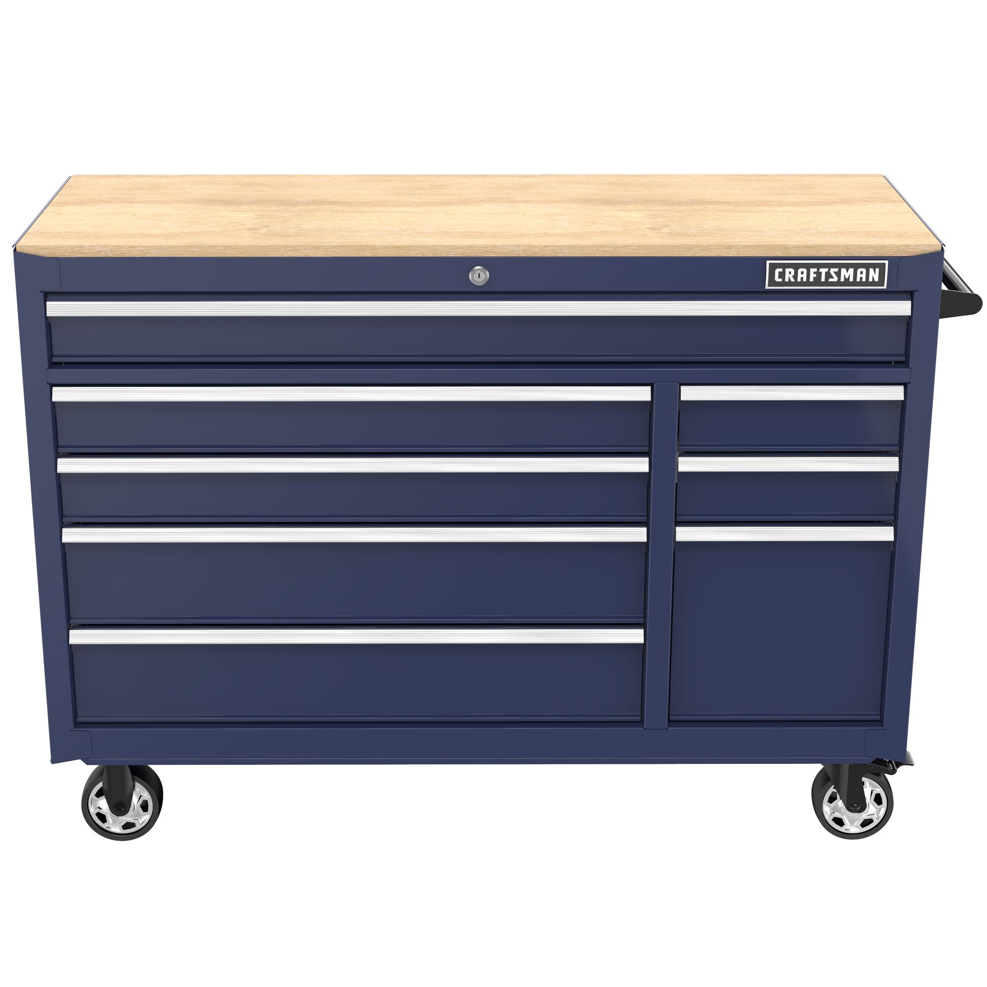 Rolling Tool Chest with 8 Drawers Lockable Tool Box Cabinet - Blue