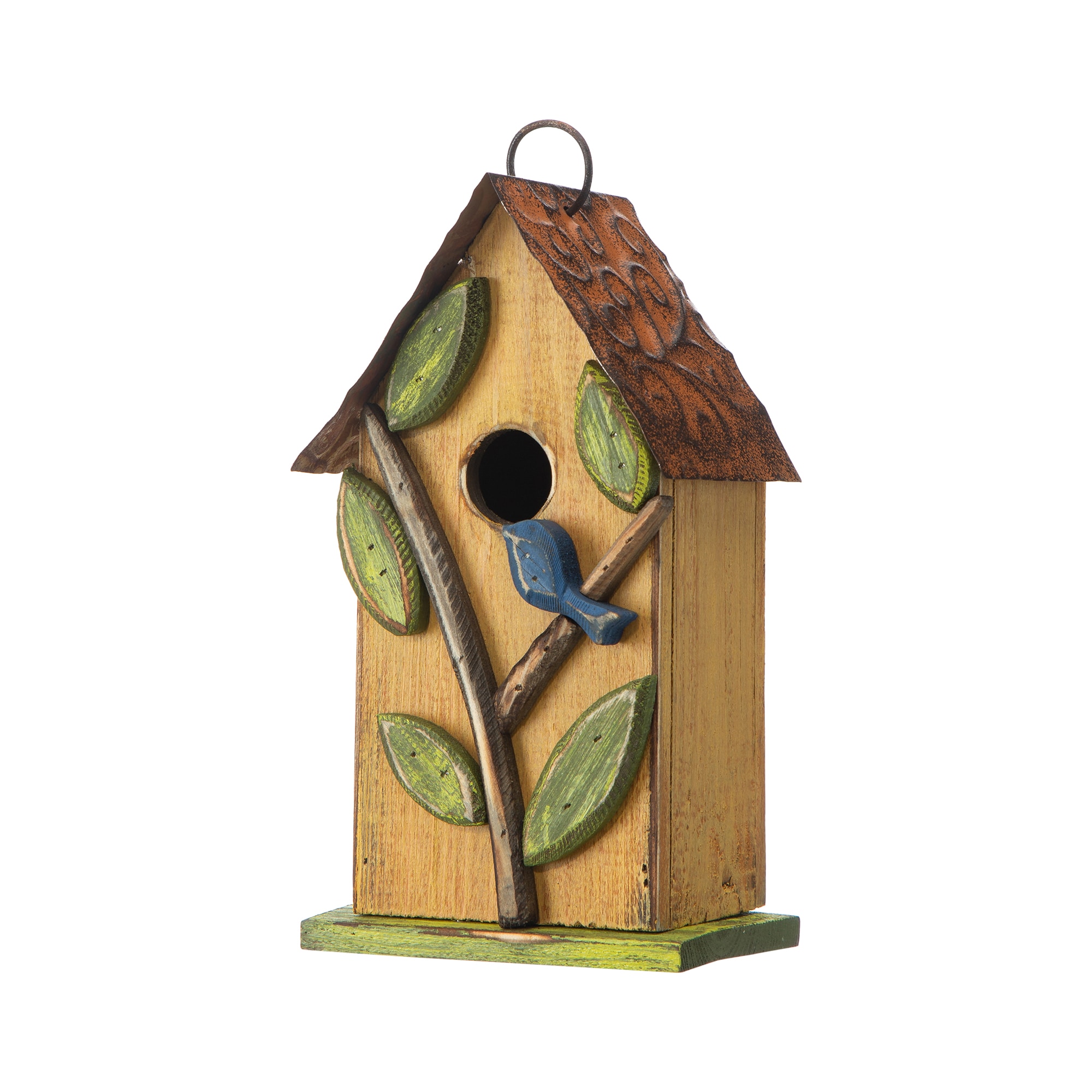 Outdoor Wooden Bird House Nail Fixed Bird Nesting Box Bird Feeder Birdhouse