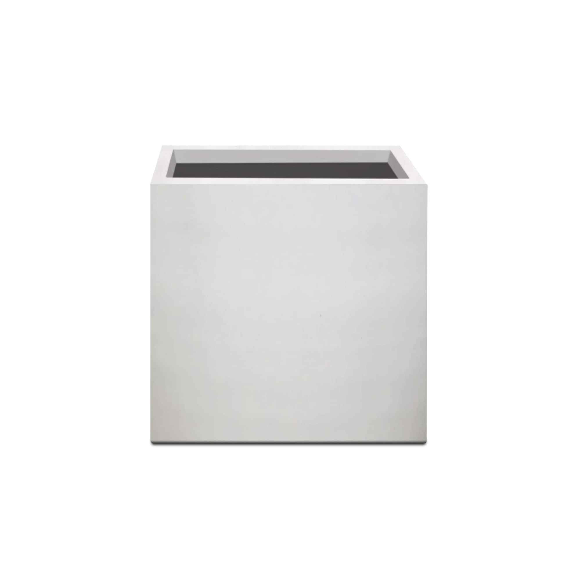 PLANTARA PA001B-8011 Square 12.0-in W x 12-in H x White Concrete Indoor/Outdoor Planter