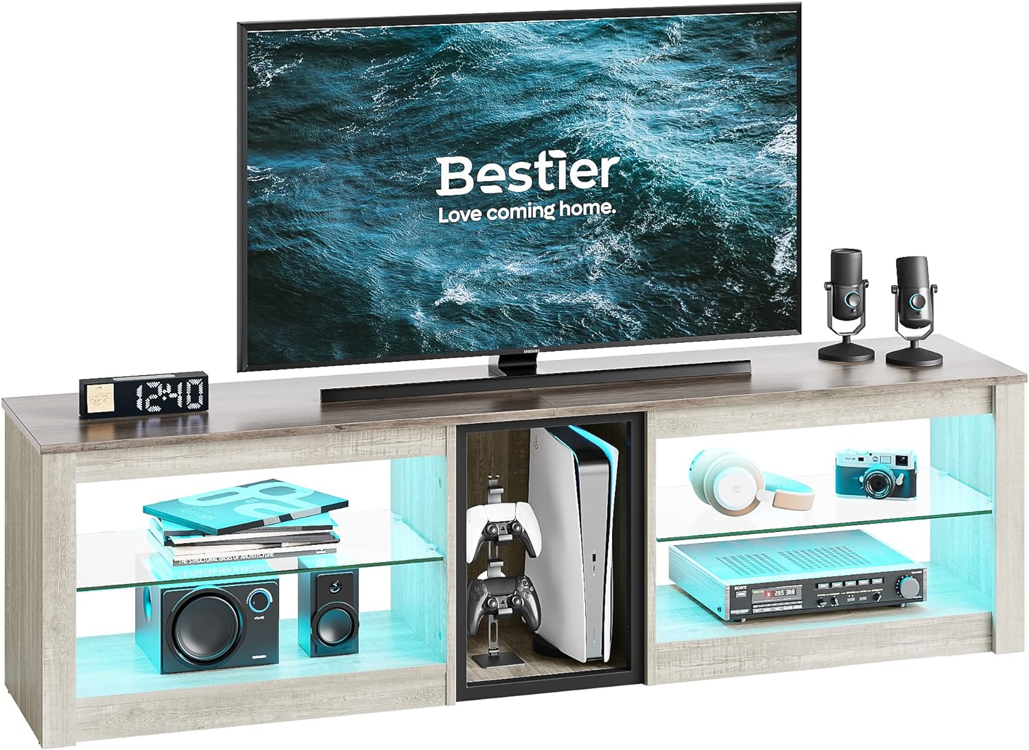 Bestier LOW-L1004160-WHTW Tv-Stands - View #4