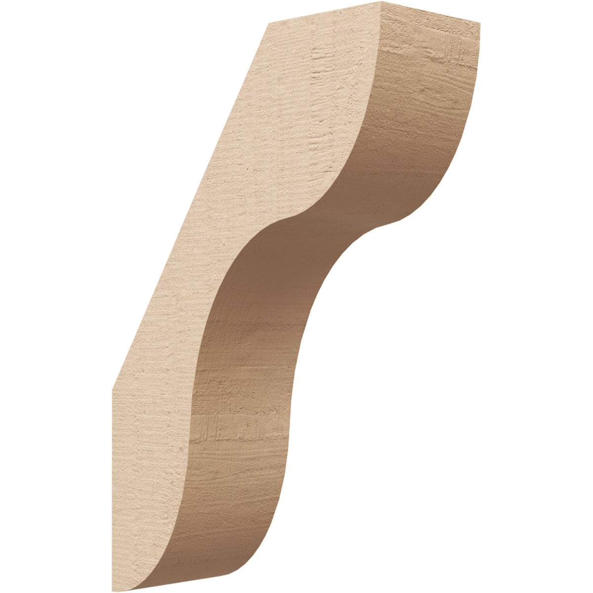 Ekena Millwork BRCUR03X08X12CARRCPR 3-in x 12-in x 8-in Primed Urethane Carmel Rough Cedar Woodgrain TimberThane KneeBrace