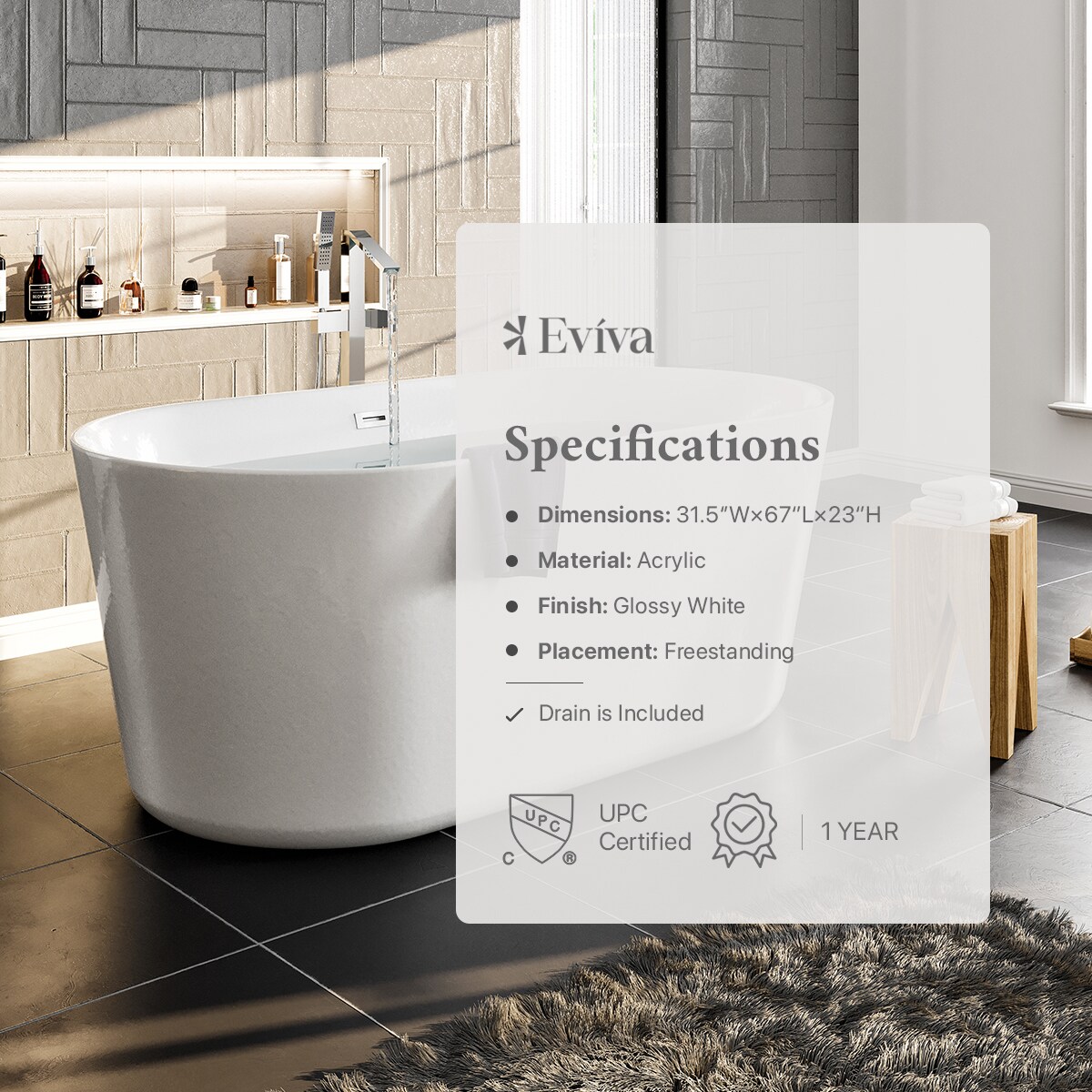 Eviva EVTB6205-67WH bathtubs - View #6
