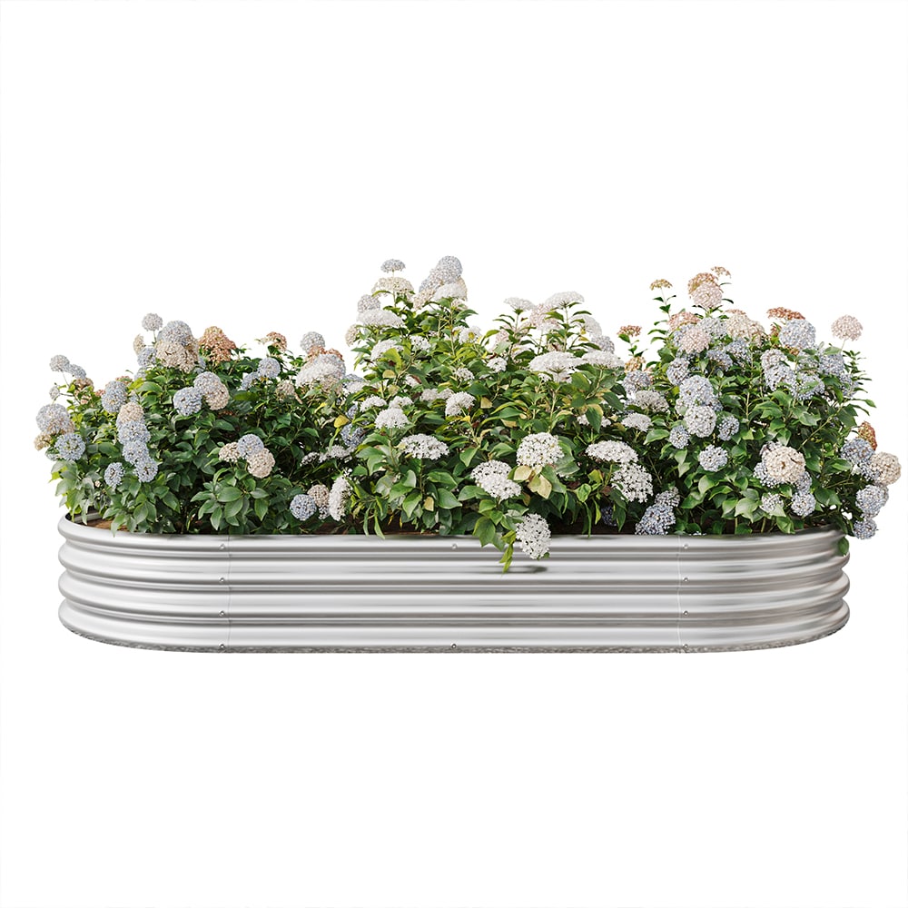 ZAKLOOP XU840102510 44.68-in W x 88.98-in L x 11.42-in H Silver Galvanized Metal Raised Garden Bed
