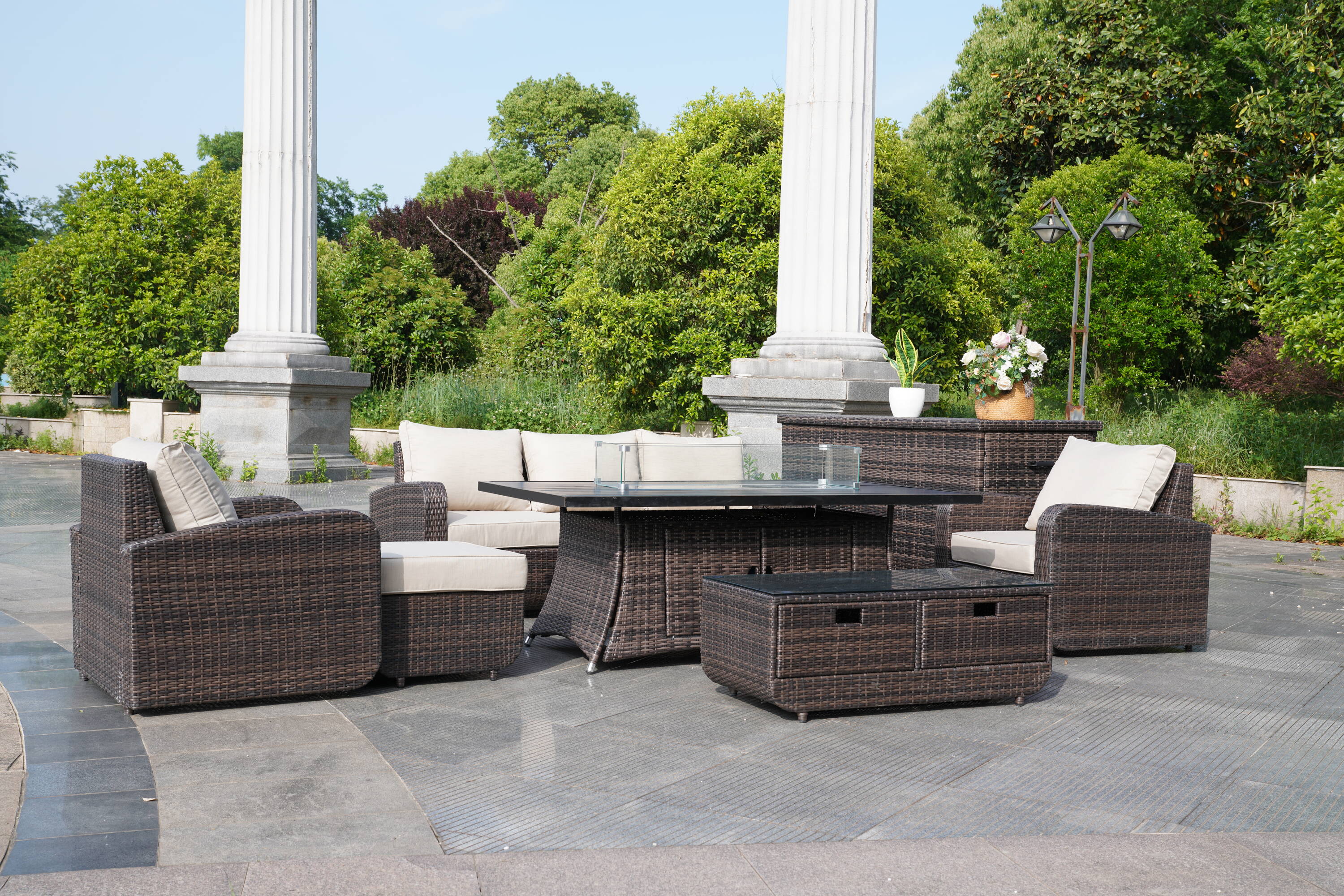 Direct Wicker DWG-06RA15&3256B-BR Patio-Dining-Sets - View #3