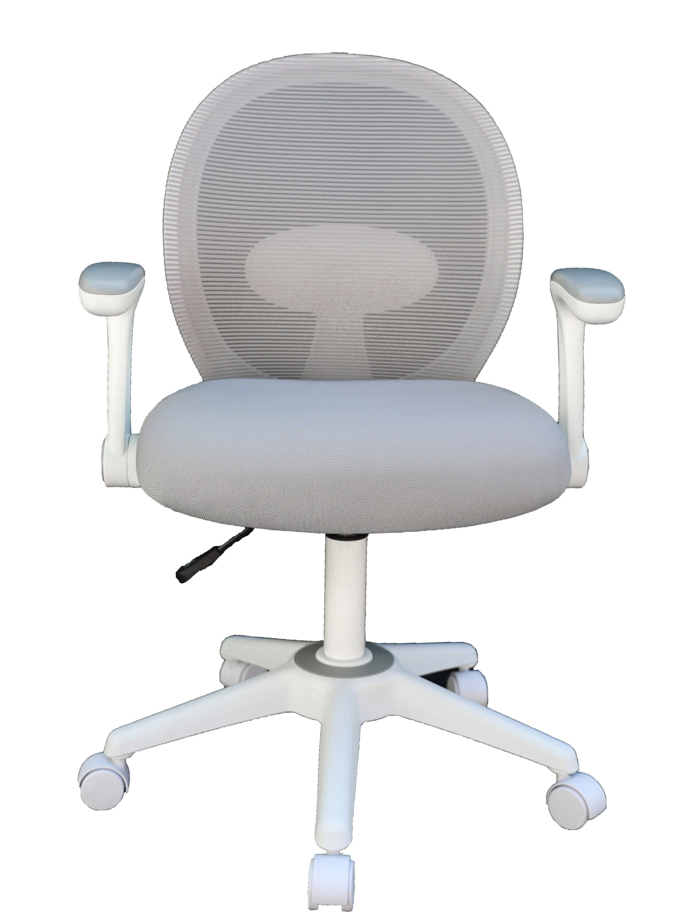 Grey Mesh and Fabric Task Chair with Adjustable Arms