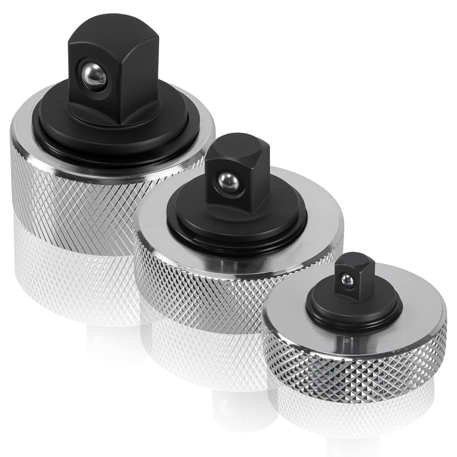 Afoxsos  3 pcs Mini Finger Ratchet Set Quarter Three Eighths Half Inch Drive Reversible Stubby Thumbwheel Wrench Set for Tight Spaces Repair