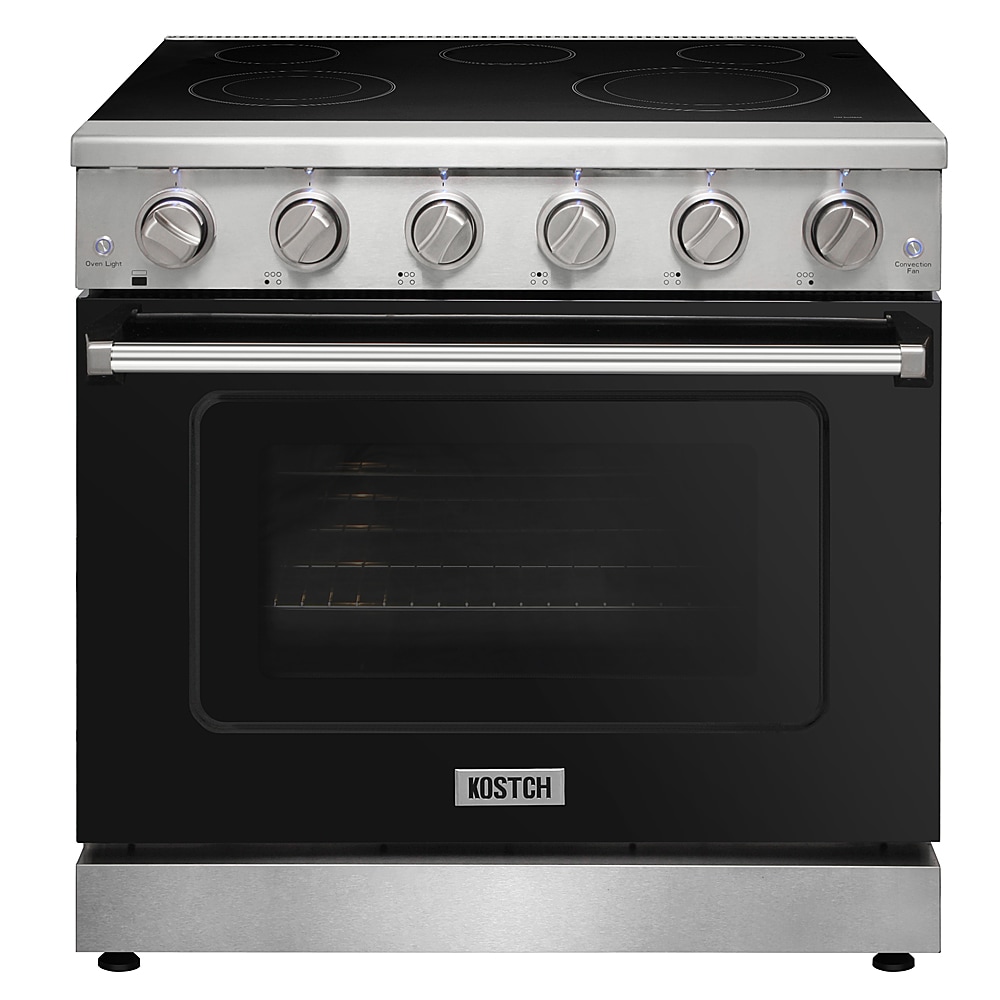 KOSTCH 36-in Glass Top 5 Burners 6-cu ft Convection Oven Freestanding ...