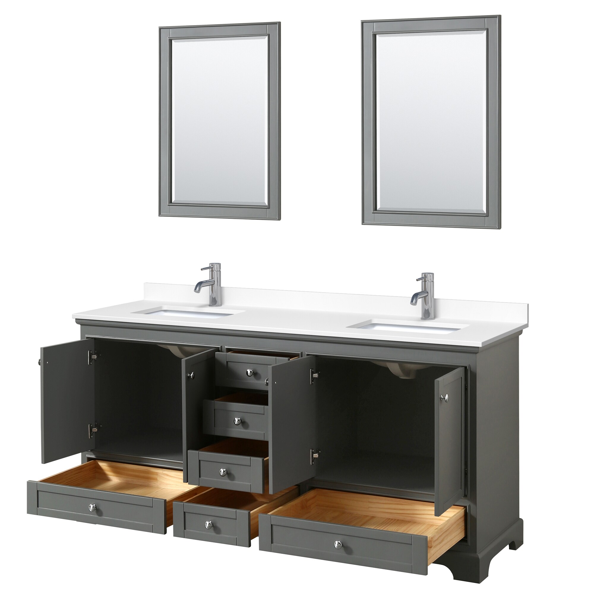 Wyndham Collection WCS202072DKGWCUNSM24 Bath-Vanity-Combo - View #2