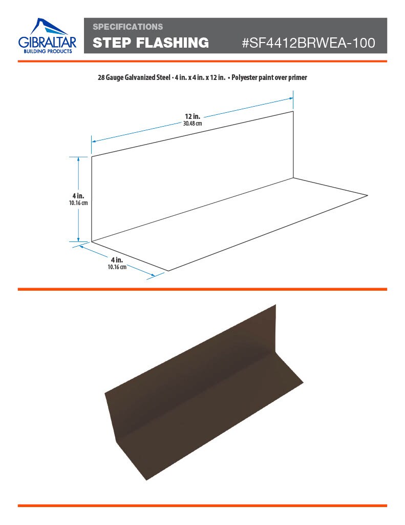 Gibraltar Building Products SF4412BRWEA-100 Step-Flashing - View #6