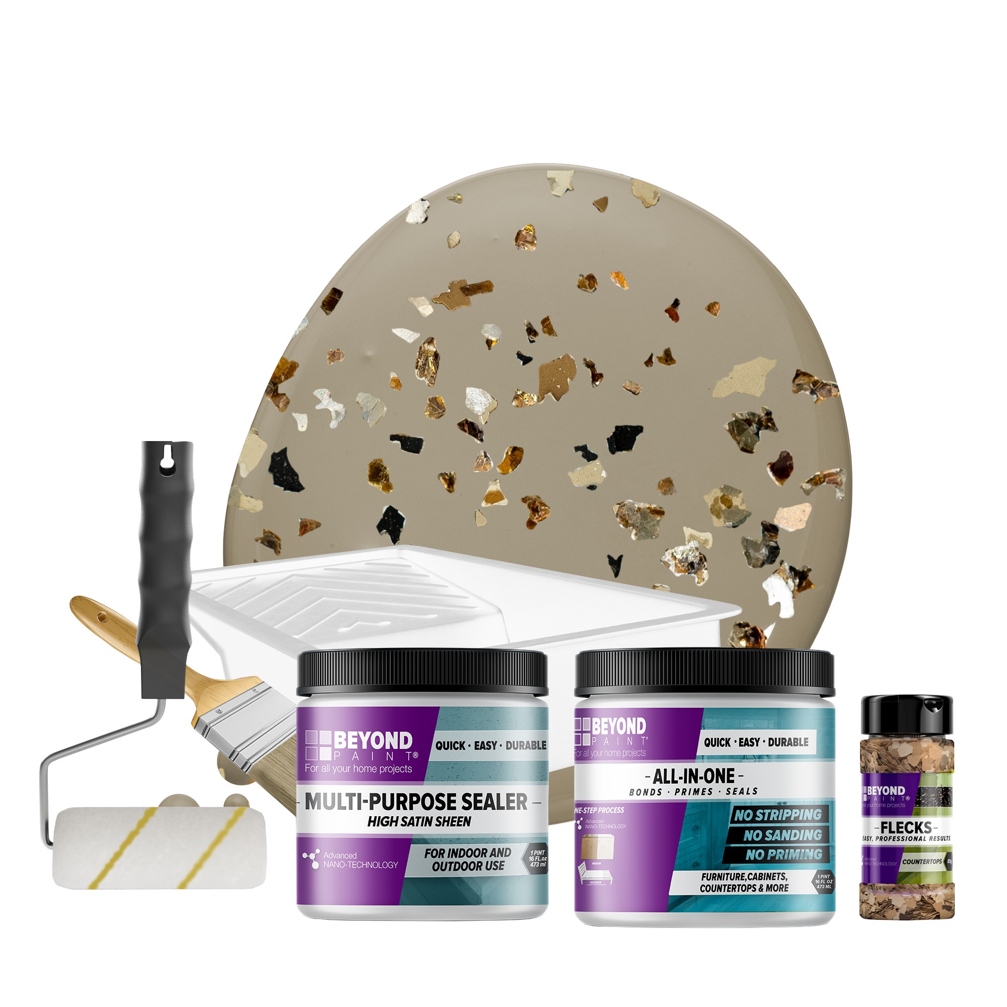 Beyond Paint BP55B Oxford Bronze Countertop Fleck Kit in Pebble