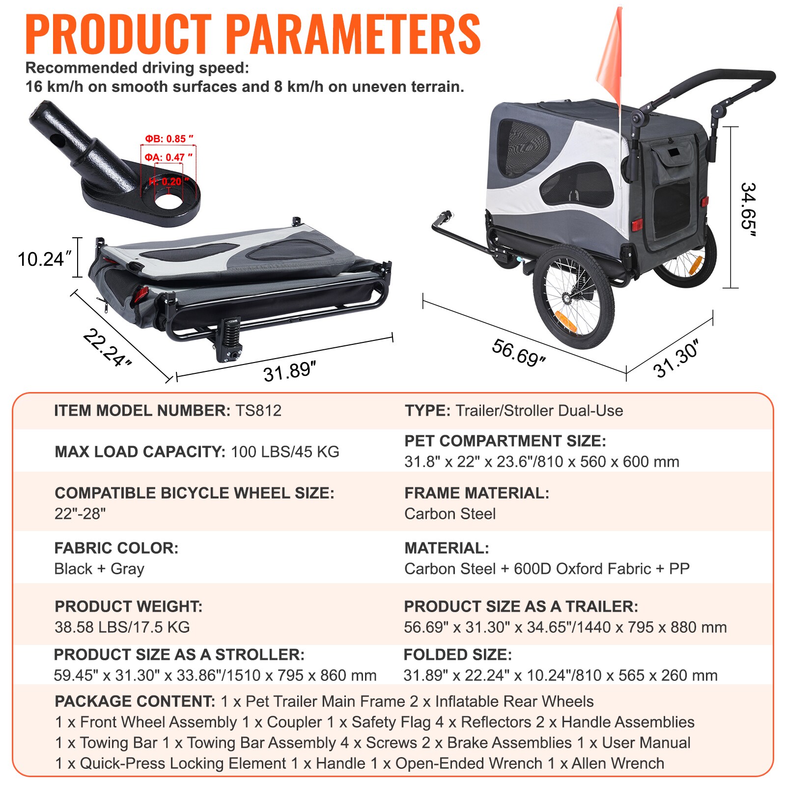 VEVOR SCTCTCLYSCWZ04366V0 Pet-Strollers - View #7
