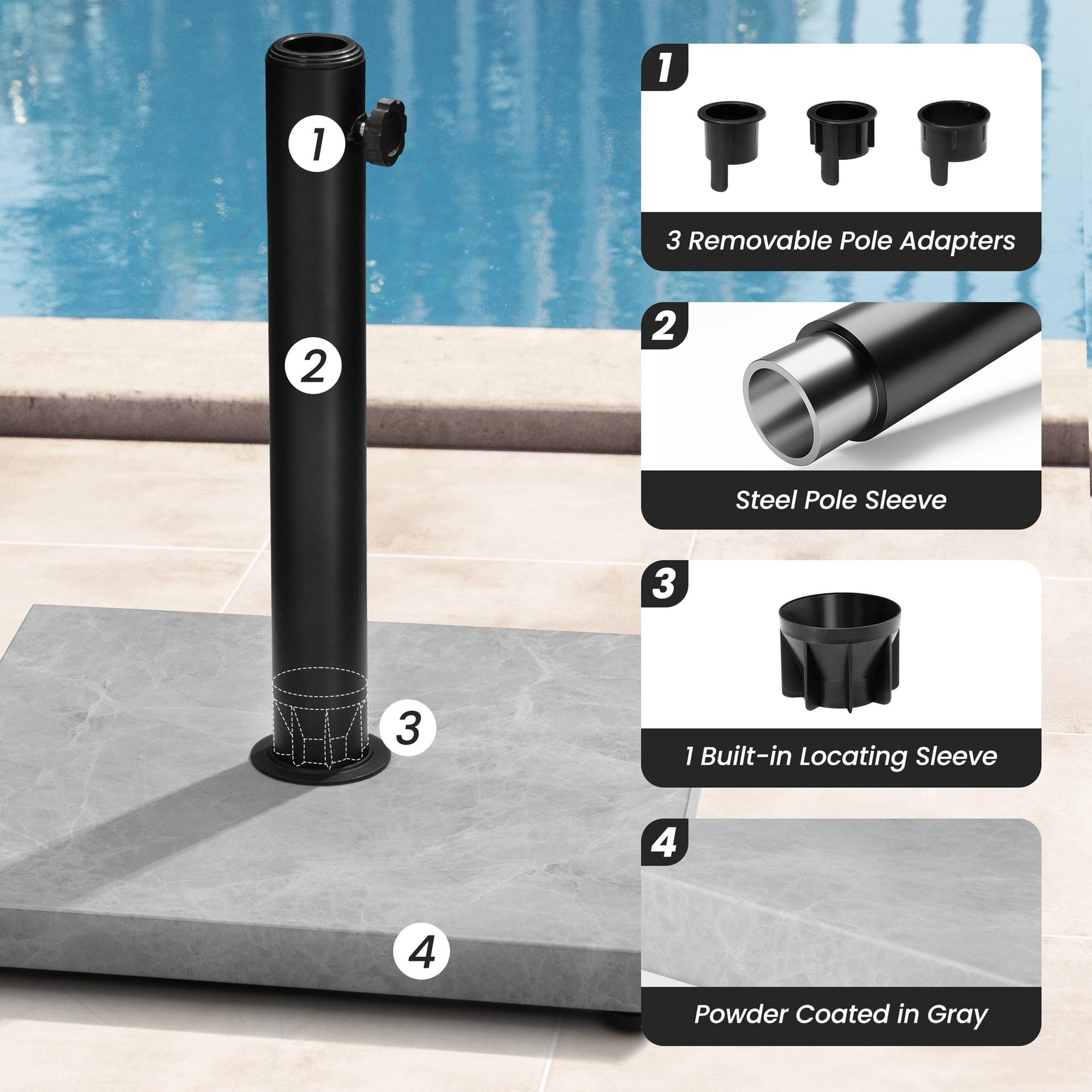 Crestlive Products CL-UB016LGM Umbrella-Bases - View #4