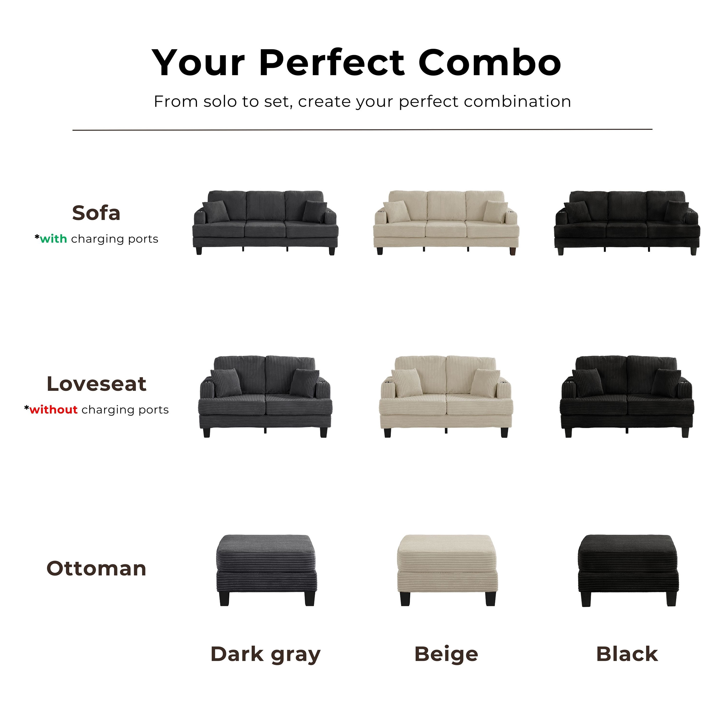 Furniture of America IDF-SL6932BG-LV Sofas-Loveseats - View #11