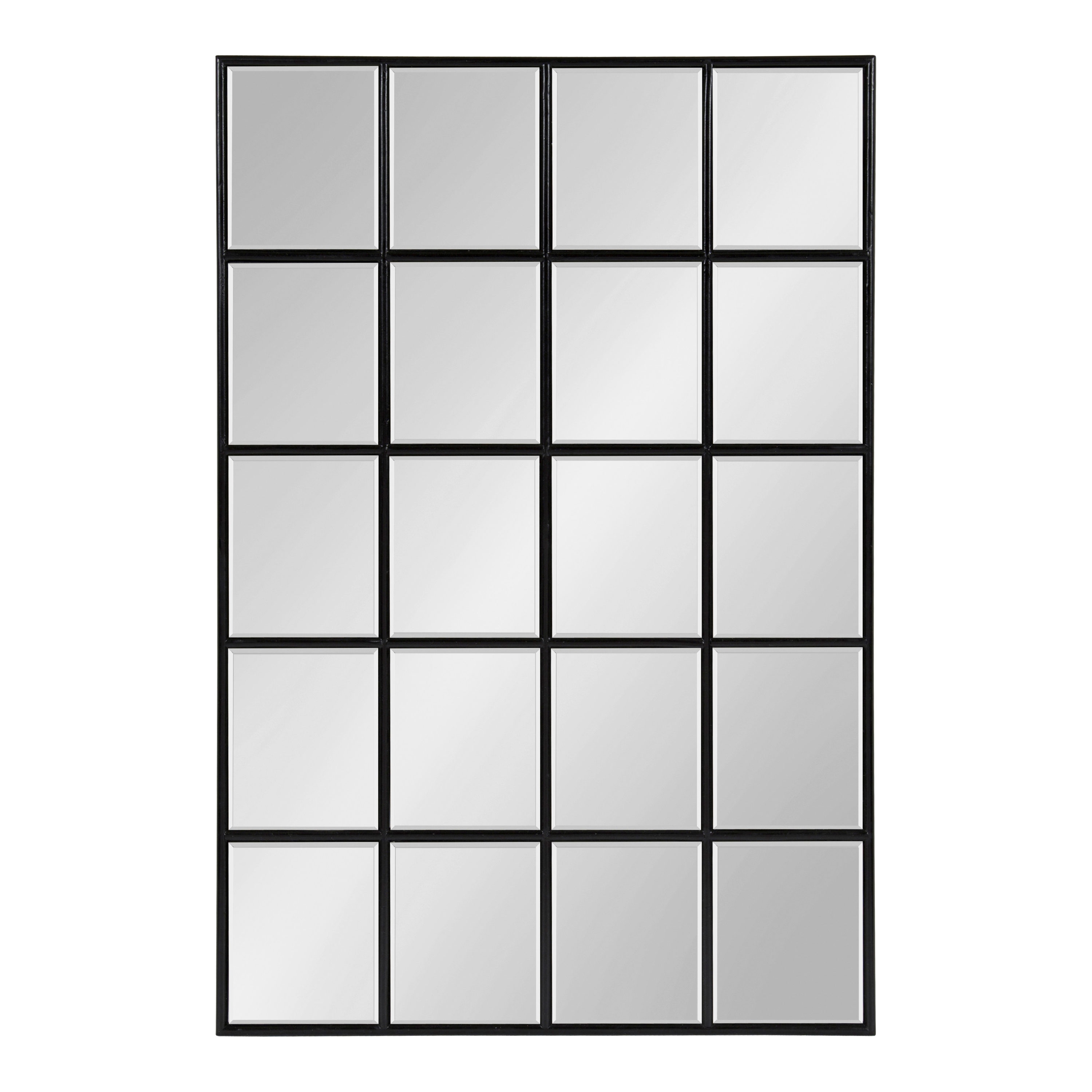 Kate and Laurel 213667 Denault 23.6-Inches W x 35.4-Inches H Rectangle Black Beveled Wall Mirror