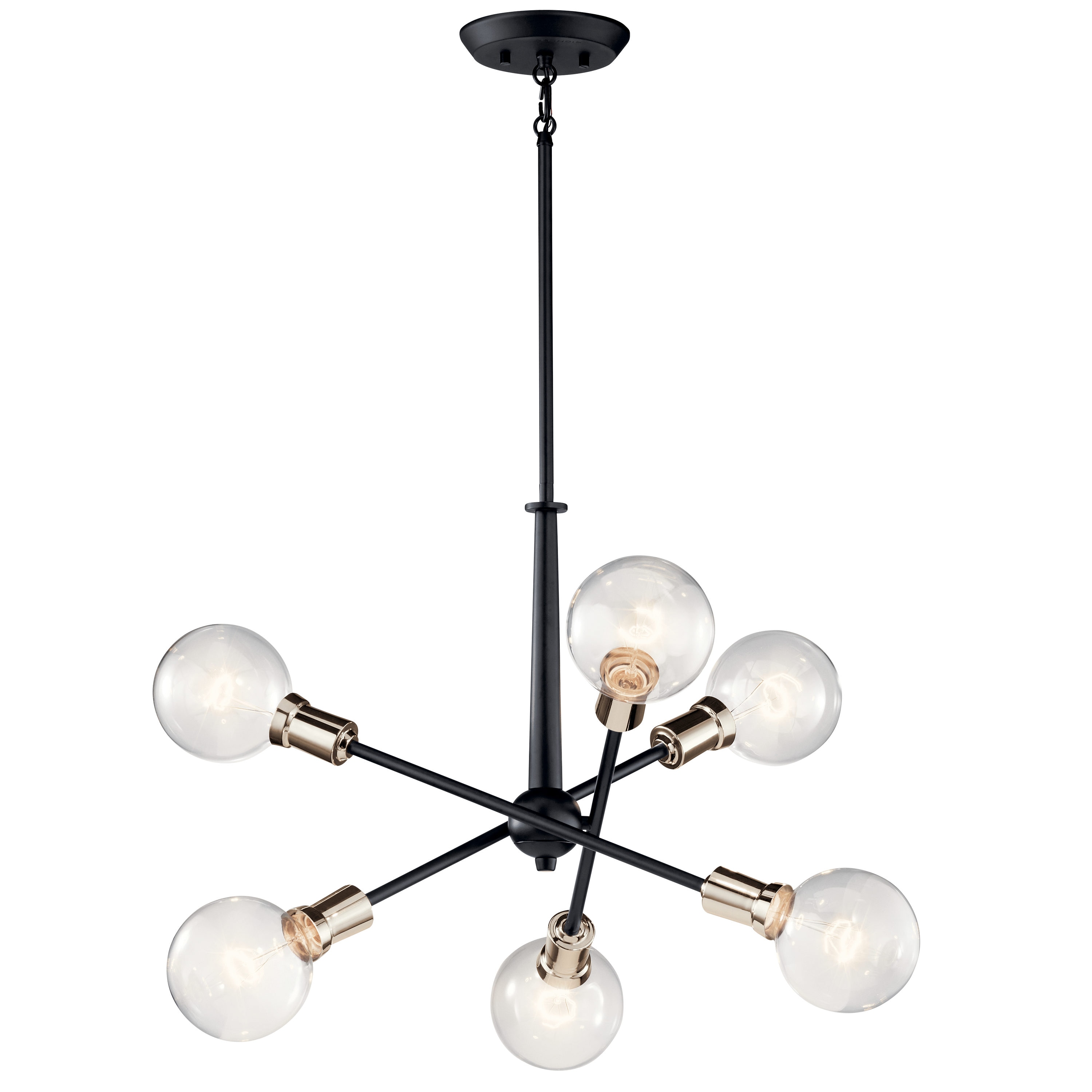 black mid century chandelier