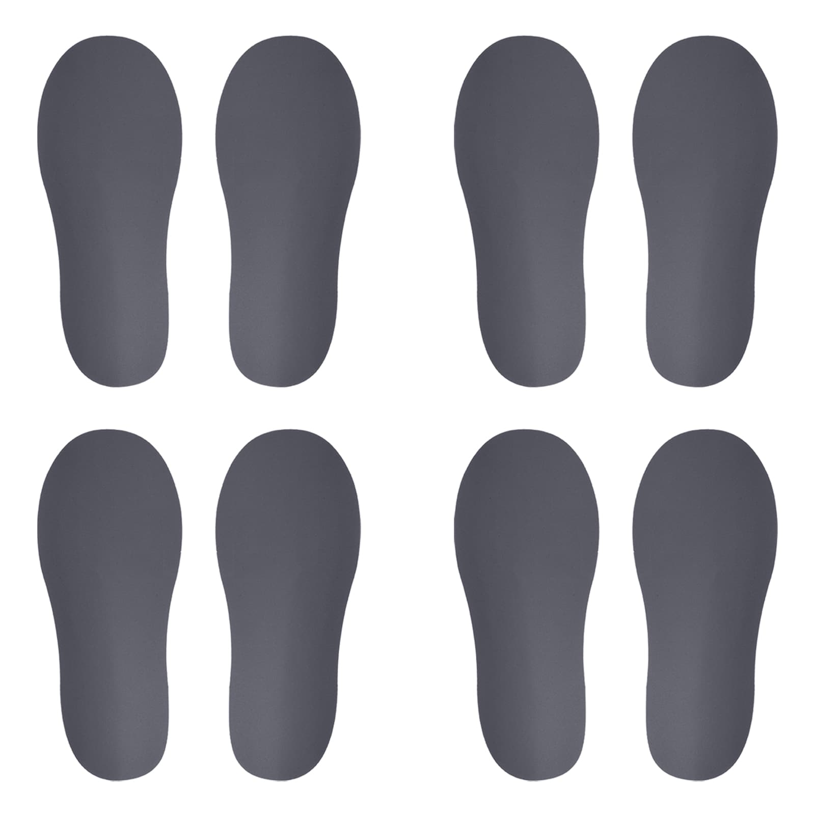 PATIKIL 8x3 Inch Footprint Sticker 4 Pairs PVC Shoes Floor Decal Sign for Class Decor Stair Guide Dark Gray