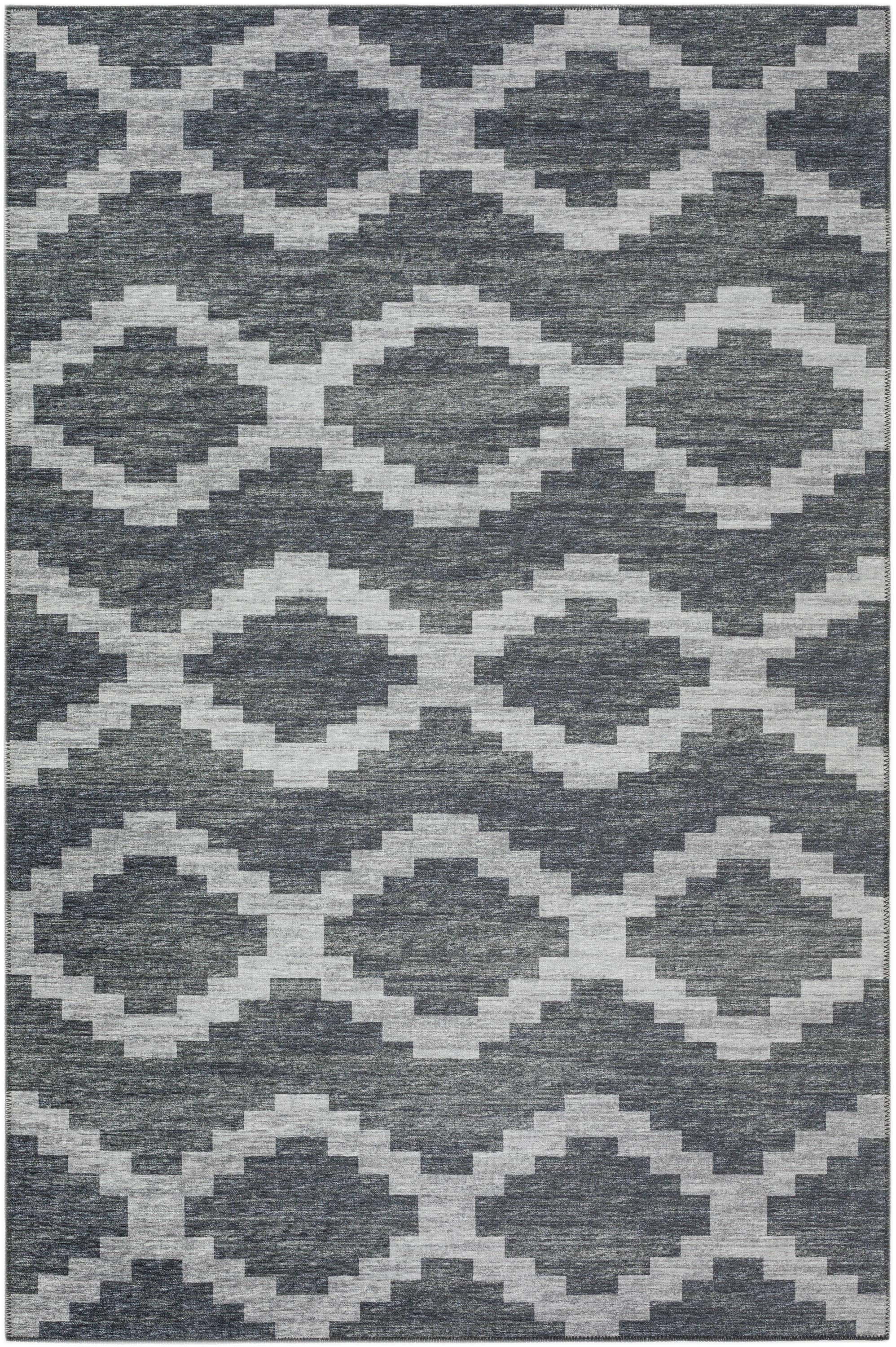 Addison Rugs AYU39GR3X5 Yuma 3 x 5 (ft) Chenille Gray Rectangular Indoor/Outdoor Geometric Southwestern Machine washable Area rug