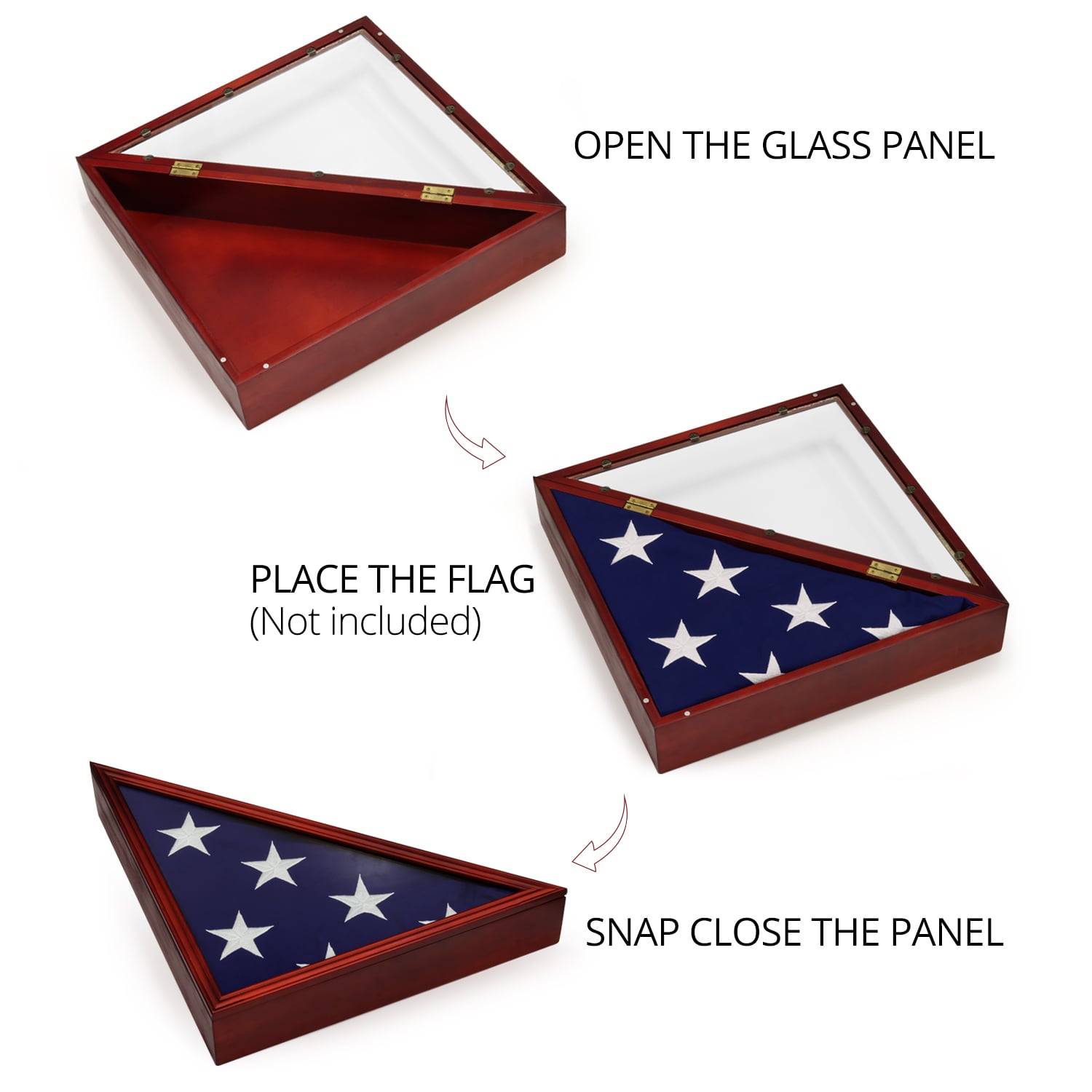 Anley Solid Wood Memorial Flag Wood Display Case in the Flag