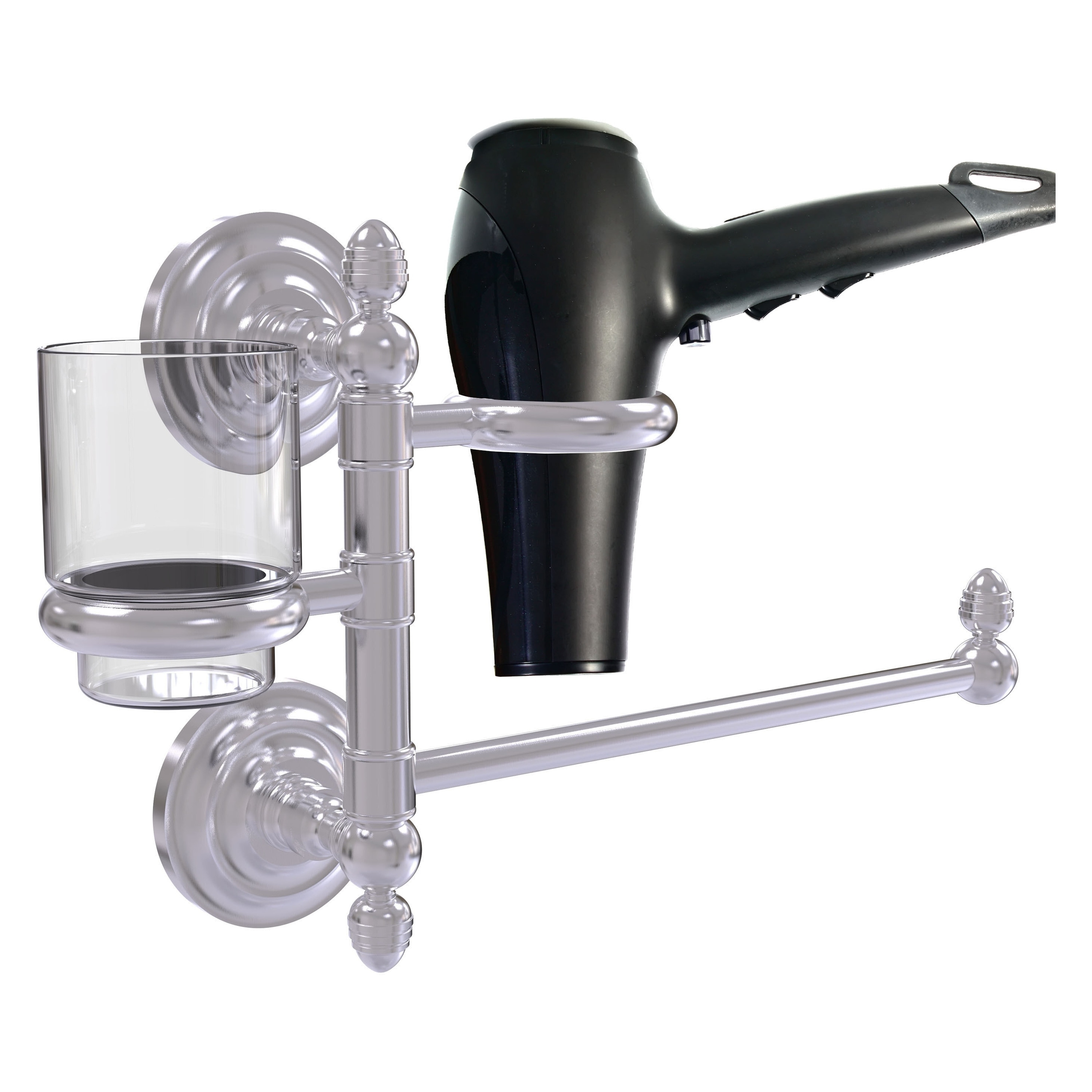 Allied Brass QN-GTBD-1-SCH 2 -Piece Que New Satin Chrome Decorative Bathroom Hardware Set Towel Bar, Included