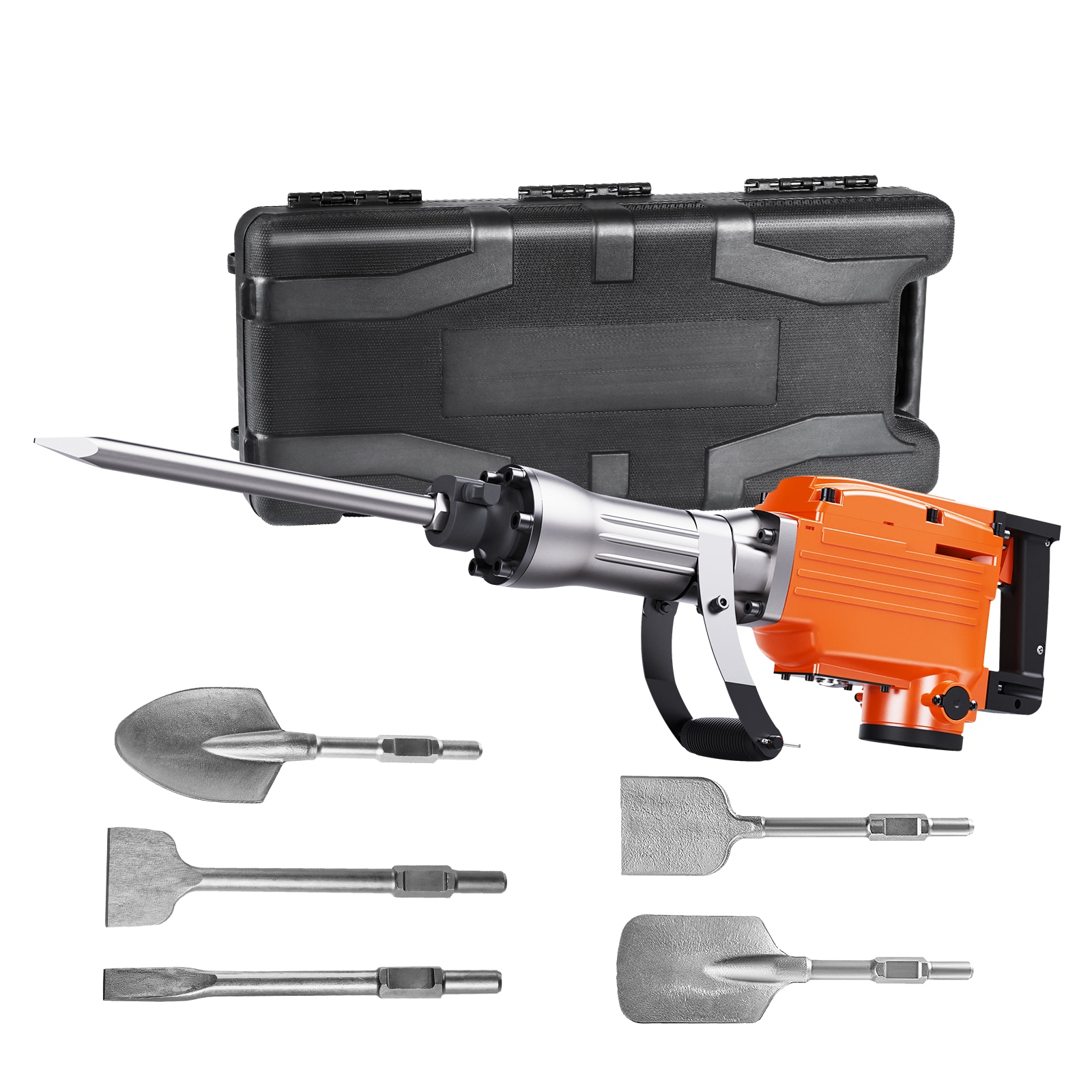 VEVOR SCDXDHYCJZPZ03761V1 2200 W 6 Chisel Bit 1350 BPM 110 -Volt Corded Demolition Hammer