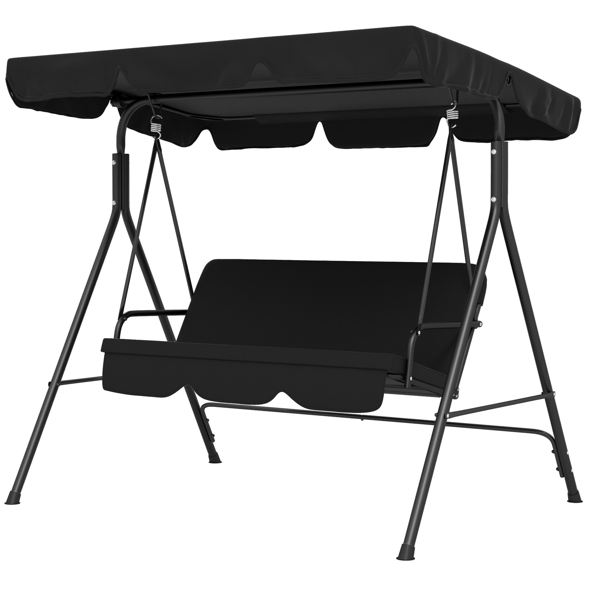 Miki Shinly AB-0600-284JJ 3-Person Swing Bench 3 -person Black Steel Outdoor Swing