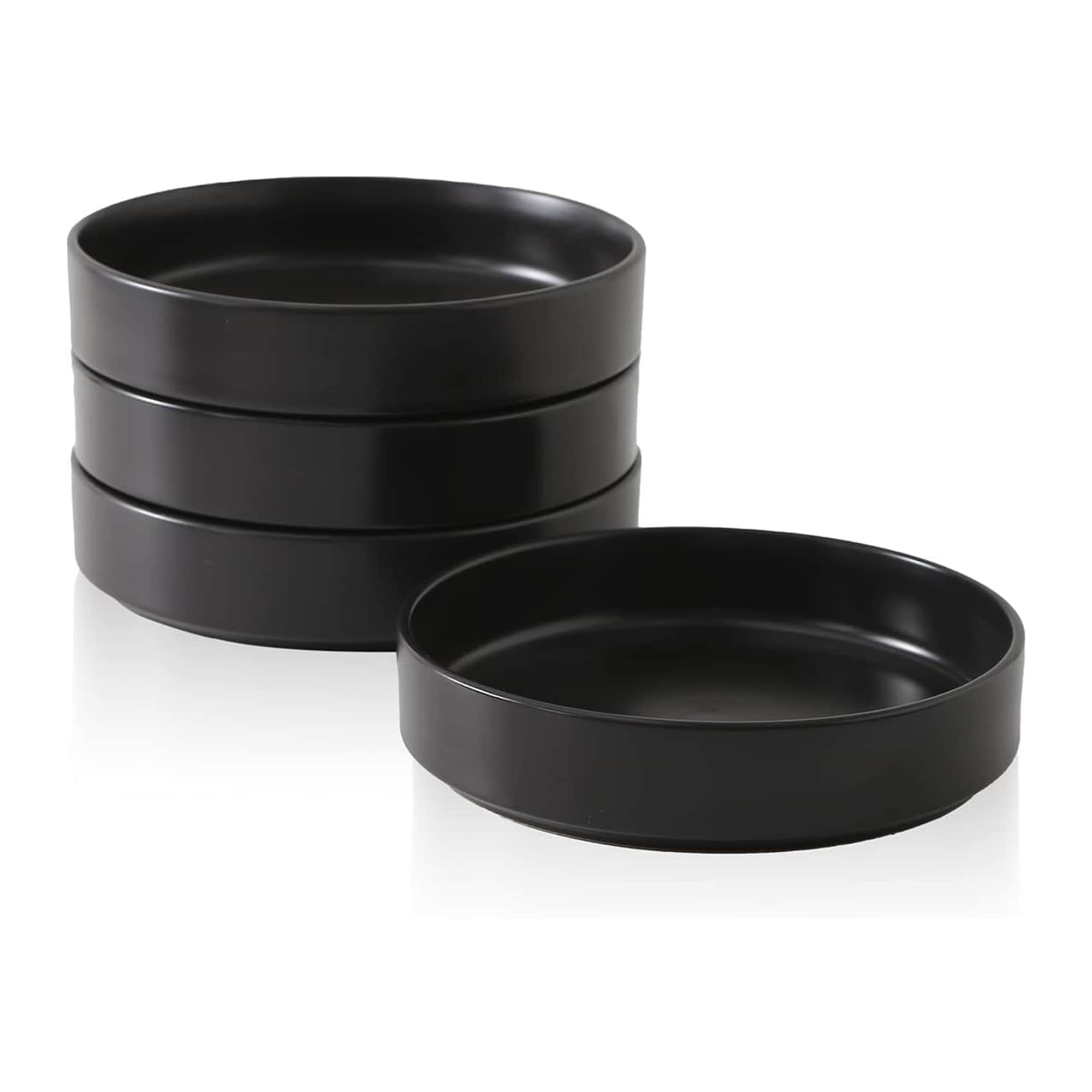 Stone Lain Celina Stoneware 4 Piece Pasta Bowl Set Home Kitchen Utensils Black #BLB1274