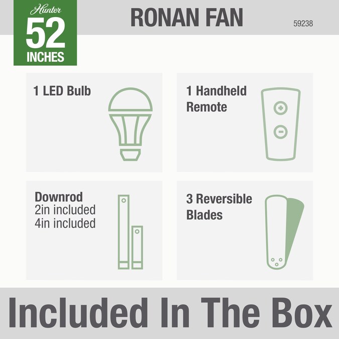 Hunter Ronan 52 In Fresh White And, Hunter Ronan Ceiling Fan