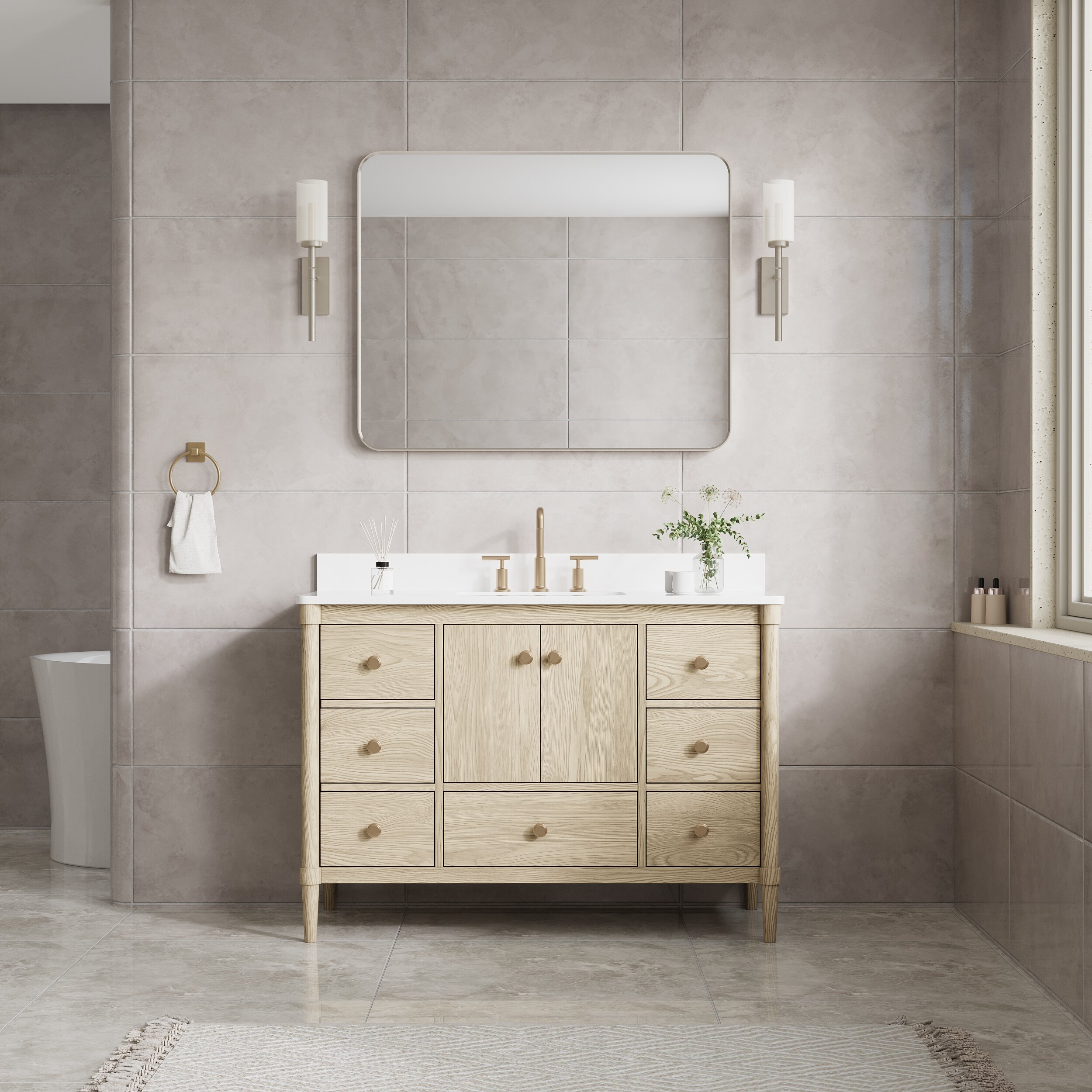 WELLFOR MD2832MR-WT Framed-Bath-Mirrors - View #2