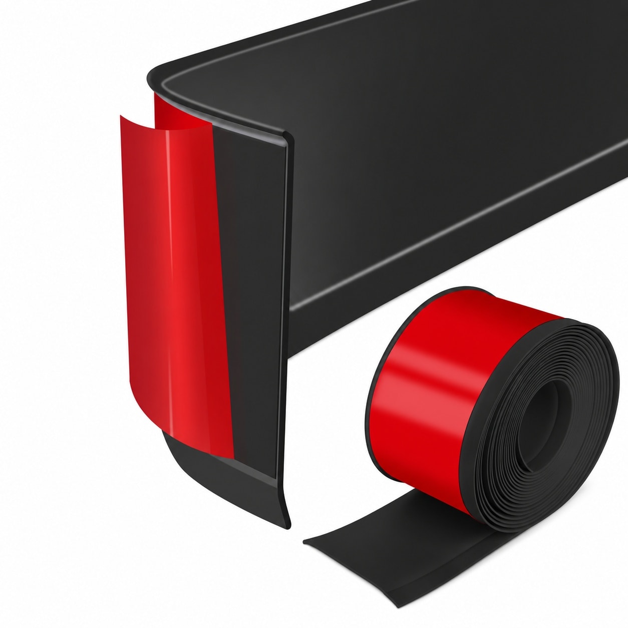 Aoibox  4 in x 40 ft Self Adhesive Flexible PVC Cove Base Floor Molding Trim with Pre Applied Backing for Garage