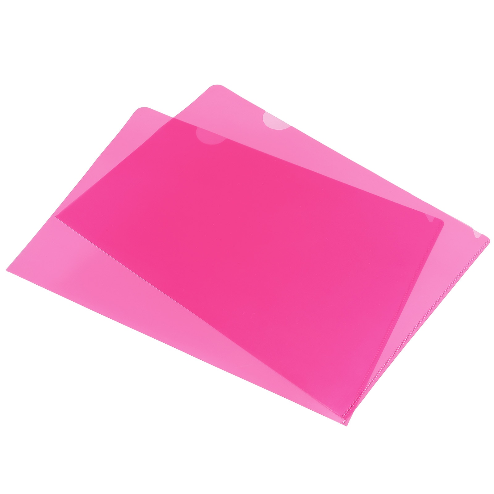 Unique Bargains L Type Folders 12 Pack A4 Plastic File Project Pockets Clear Paper Document Jacket Sleeve for Office Pink