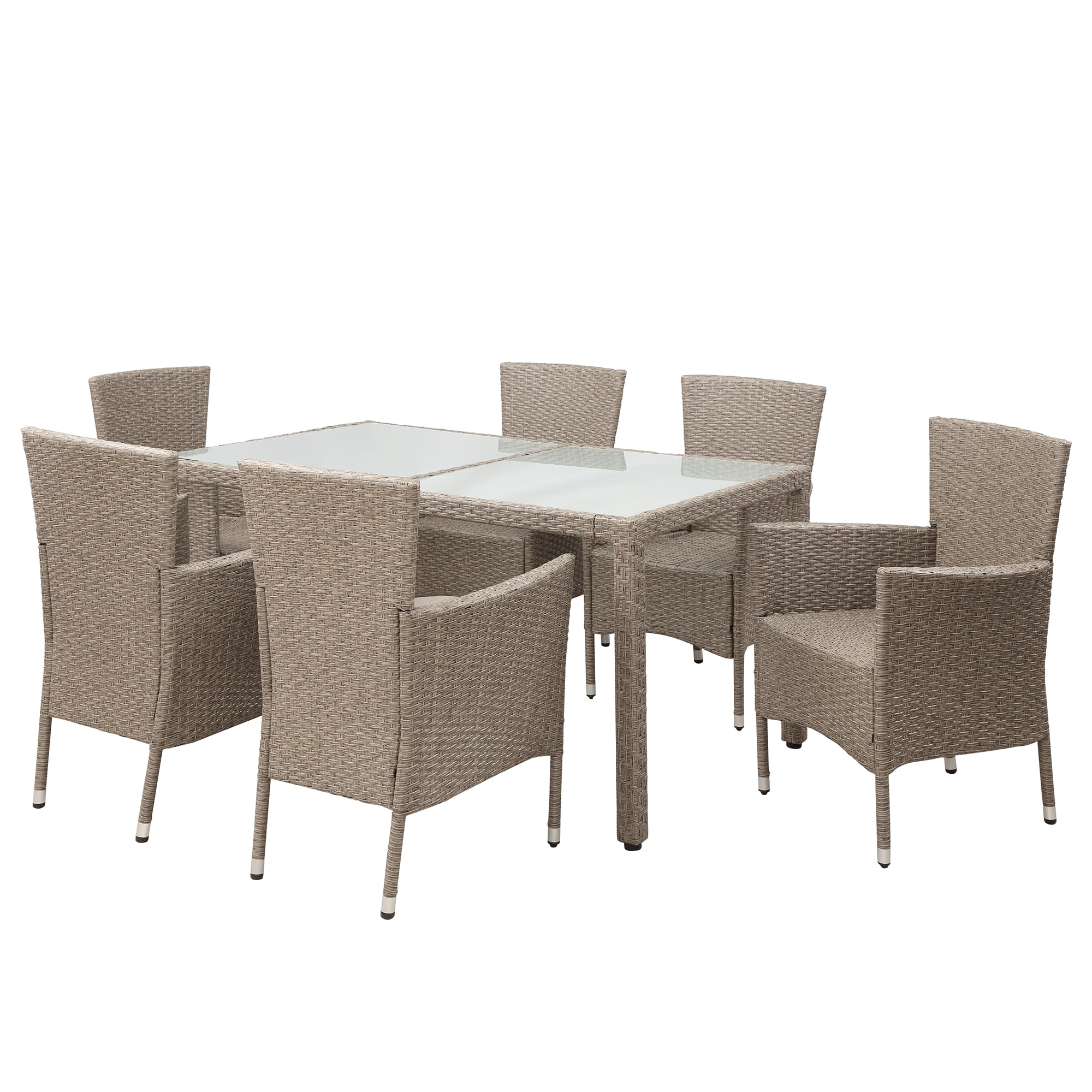 cream rattan garden dining set