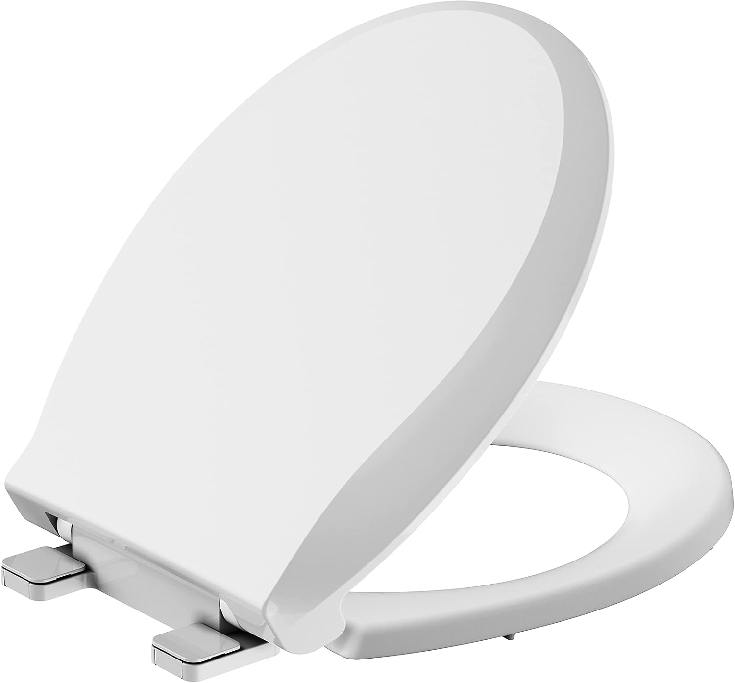 Garvee - Space Saving 17 Inch White Round Toilet Seat PP Combo Soft Close Quick Install
