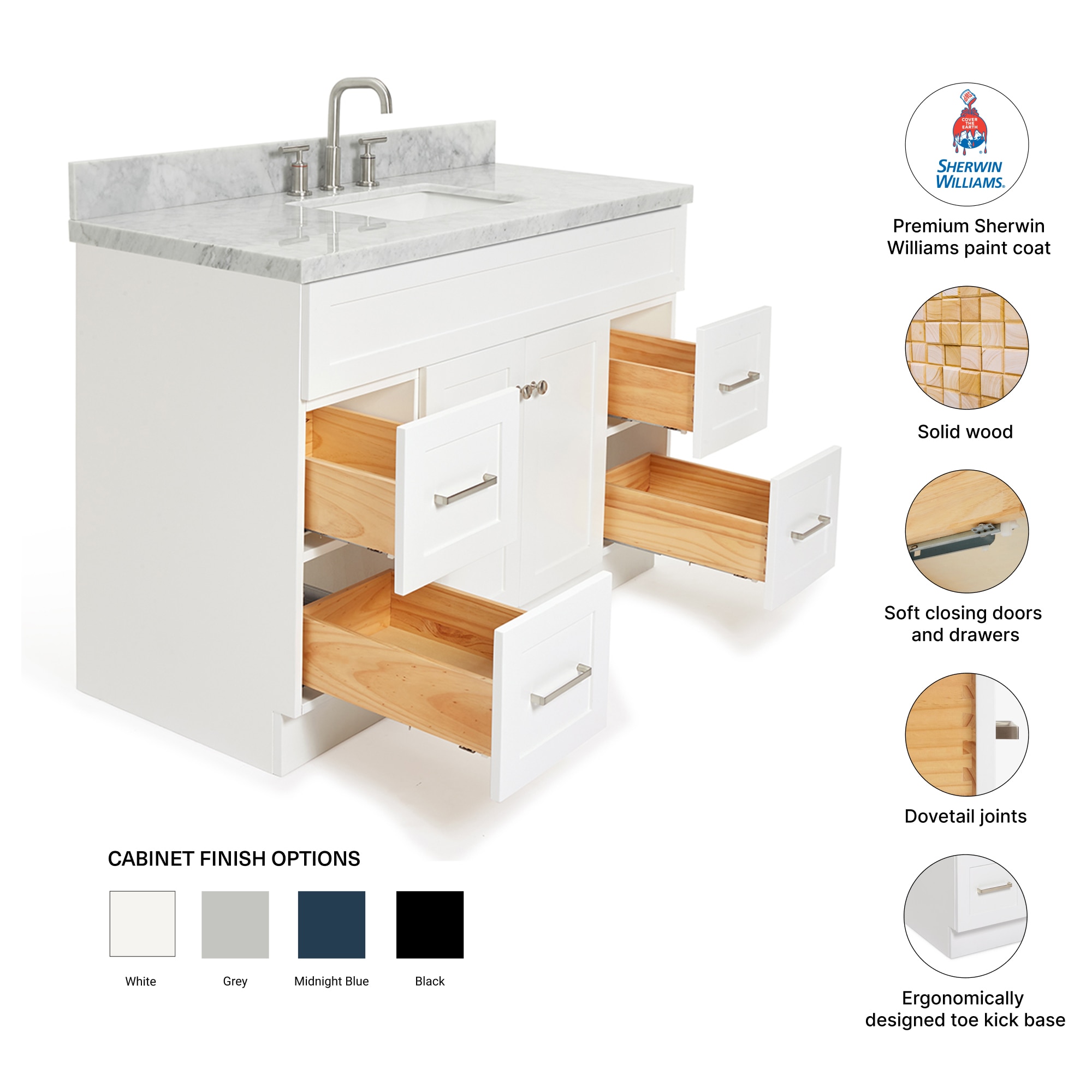 ARIEL F049SCWRVOWHT Bath-Vanity-Combo - View #4