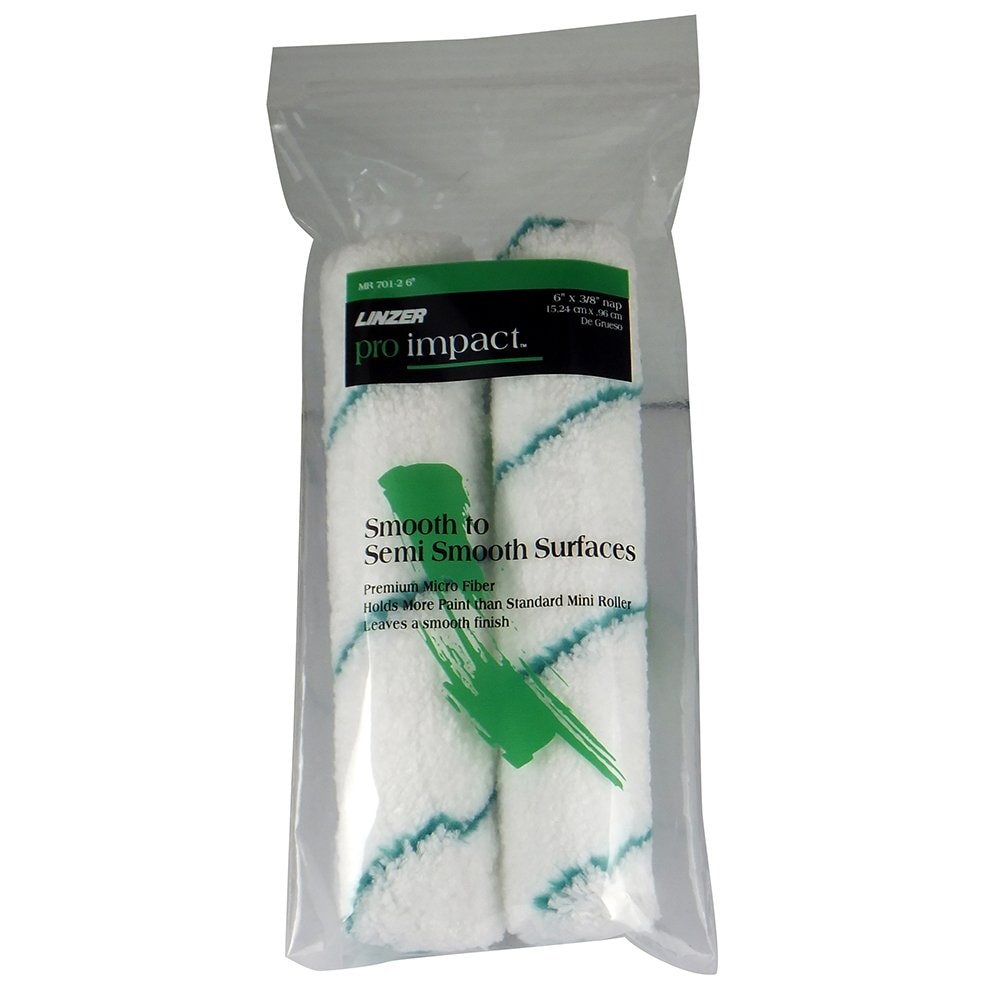 Linzer  Pro Edge Microfiber 3/8 in. x 6 in. W Mini Paint Roller Cover For Smooth to Semi-Smooth Surfaces