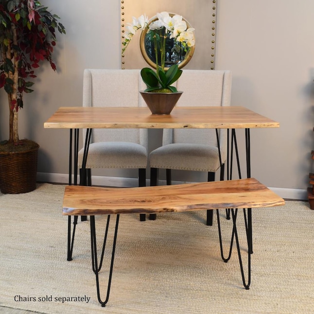 Rustic Dining Table Wood, Wood And Metal Hudson Pub Tableware Set