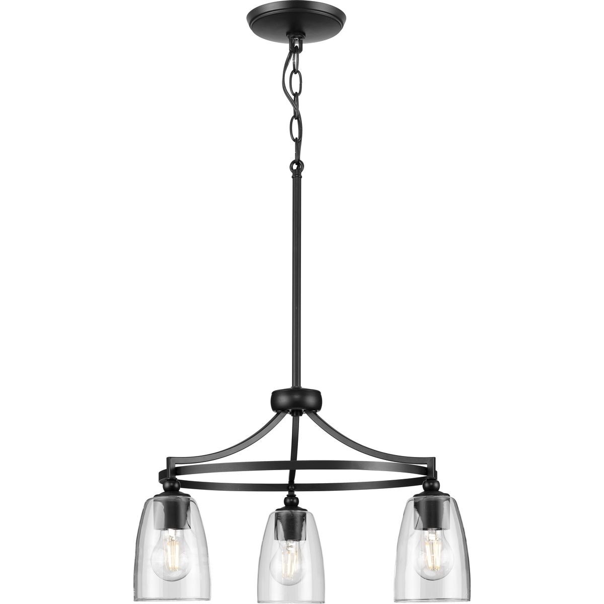 Progress Lighting Parkhurst 8-Light Matte Black Transitional Chandelier