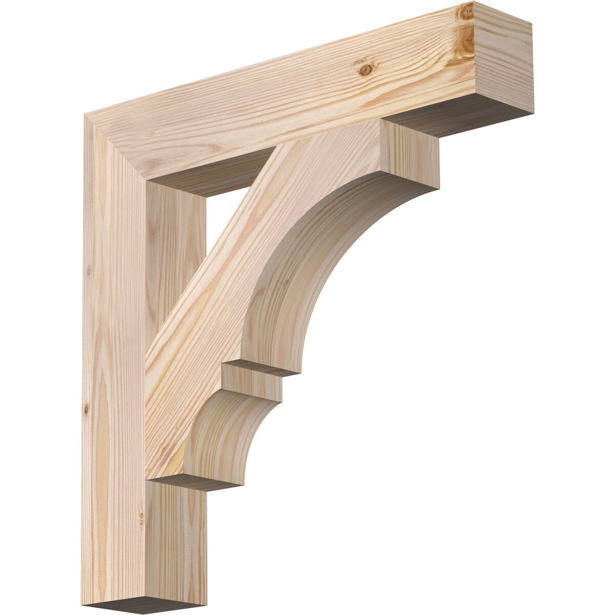 Ekena Millwork BKT04X20X20BOA05SDF Balboa block smooth 3-1/2-in x 20-in x 20-in Douglas fir Brown Wood Standard bracket