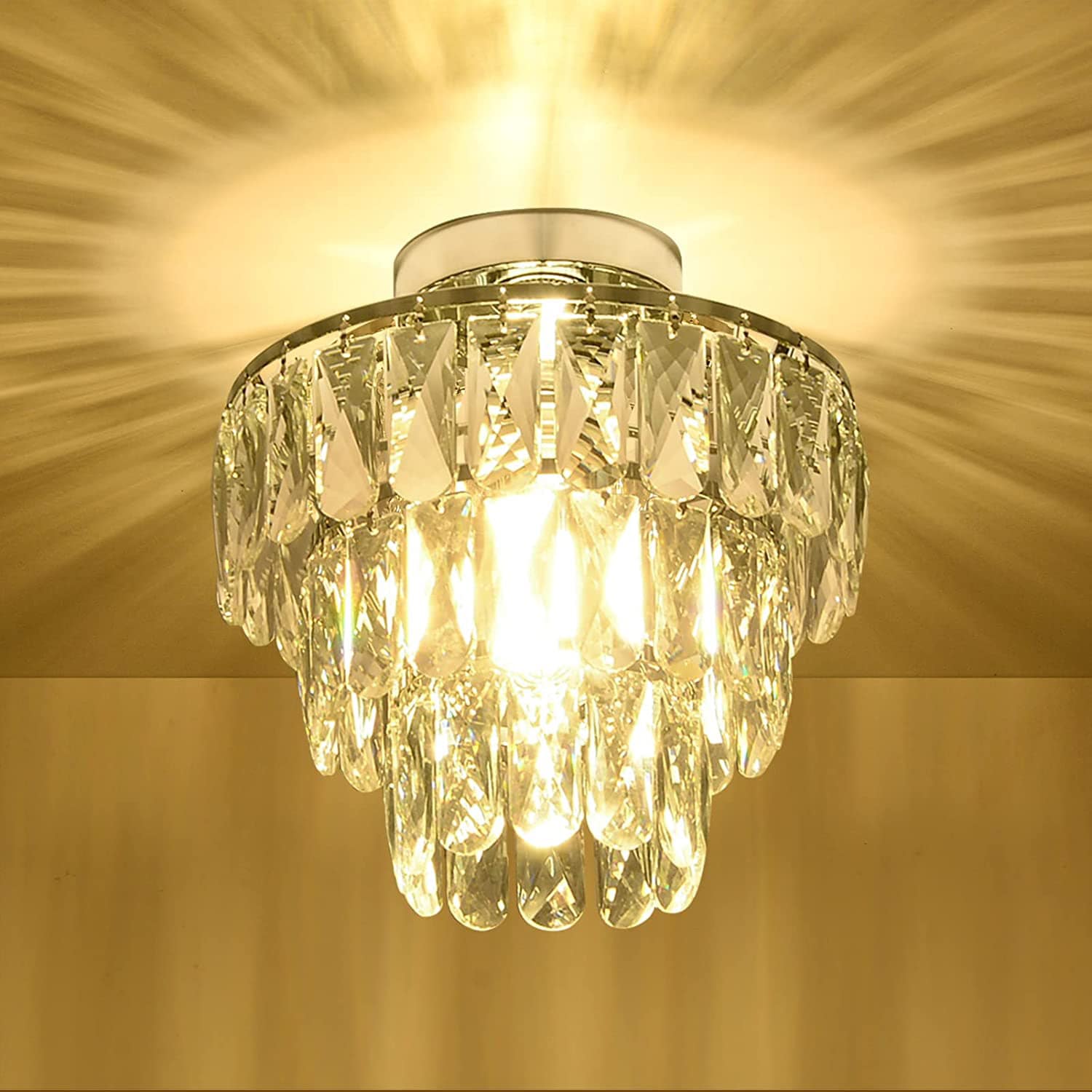 Zeus & Ruta CHANVMM-012 Chandeliers 1 -Light Clear Modern/contemporary Crystal For Use in Bedrooms, Dining Rooms, Kitchens, Living Rooms Chandelier