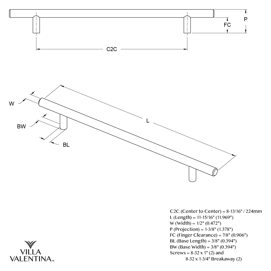Villa Valentina VV14224SN Cabinet-Pulls - View #5
